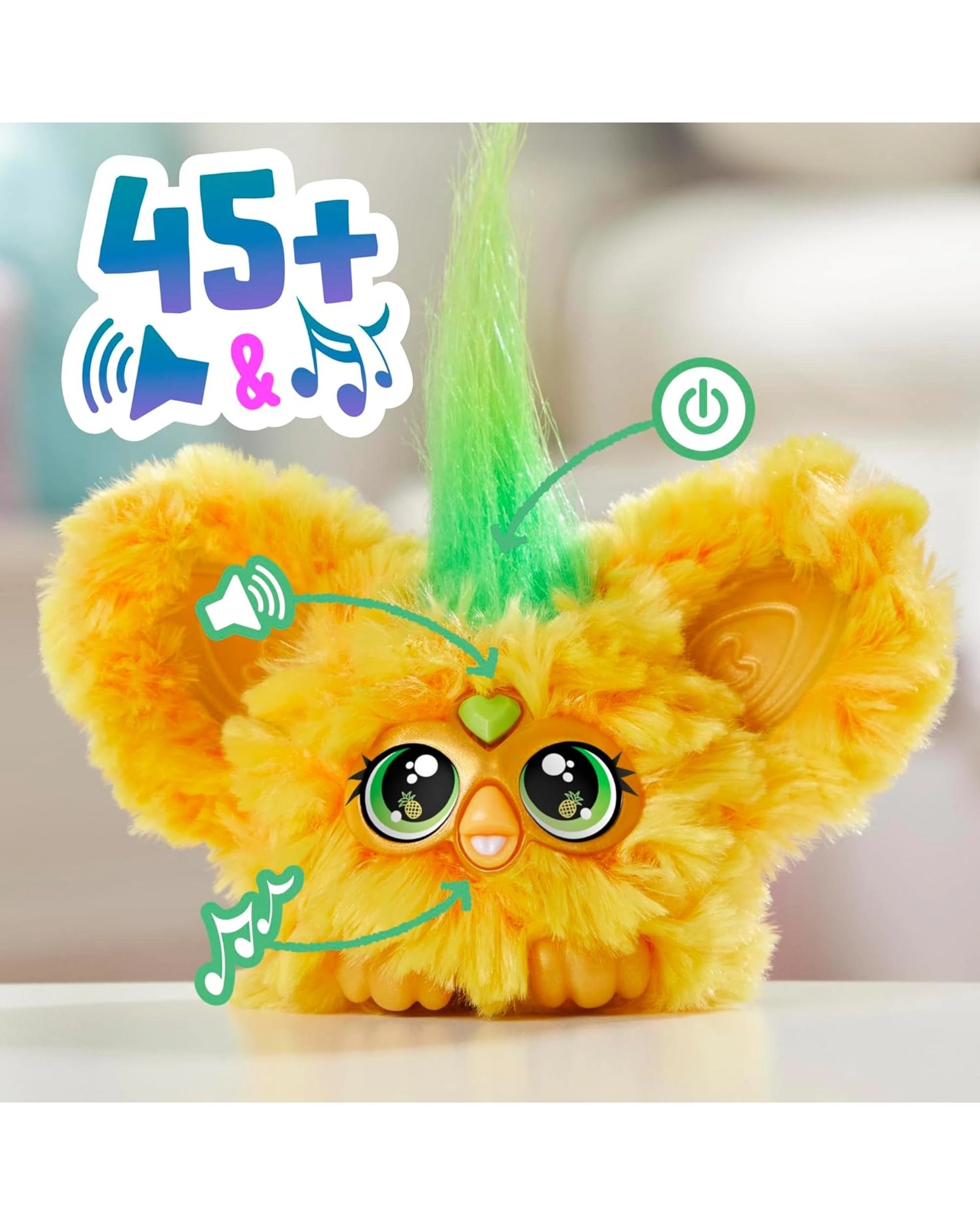 3 Furby Furblets Hoo-Lah Pineapple Furblet - Yellow, 3 of 10