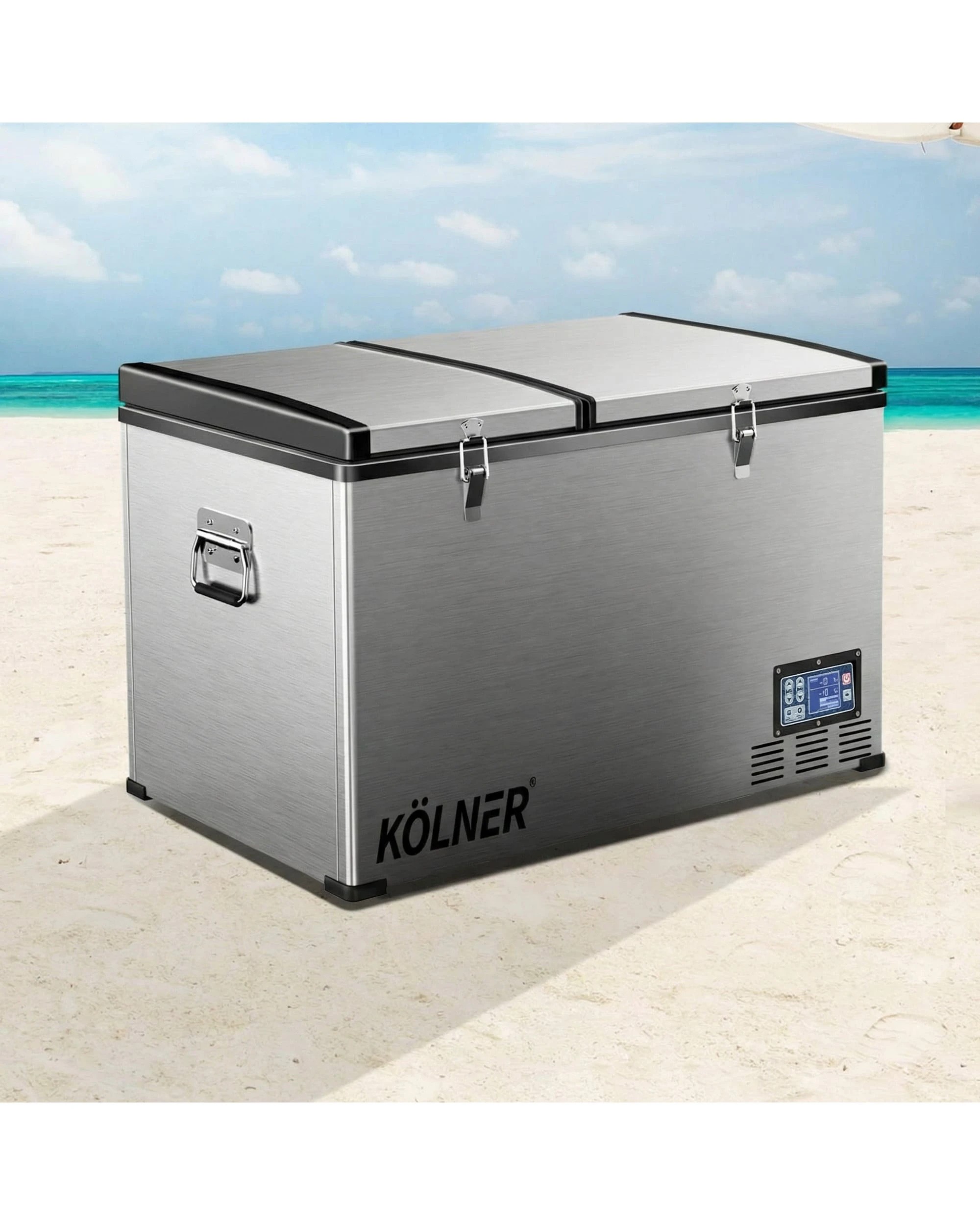 2 Kolner 80L Portable Fridge Cooler Freezer Refrigerator Camping Car Travel Stainless Steel - Silver, 2 of 10