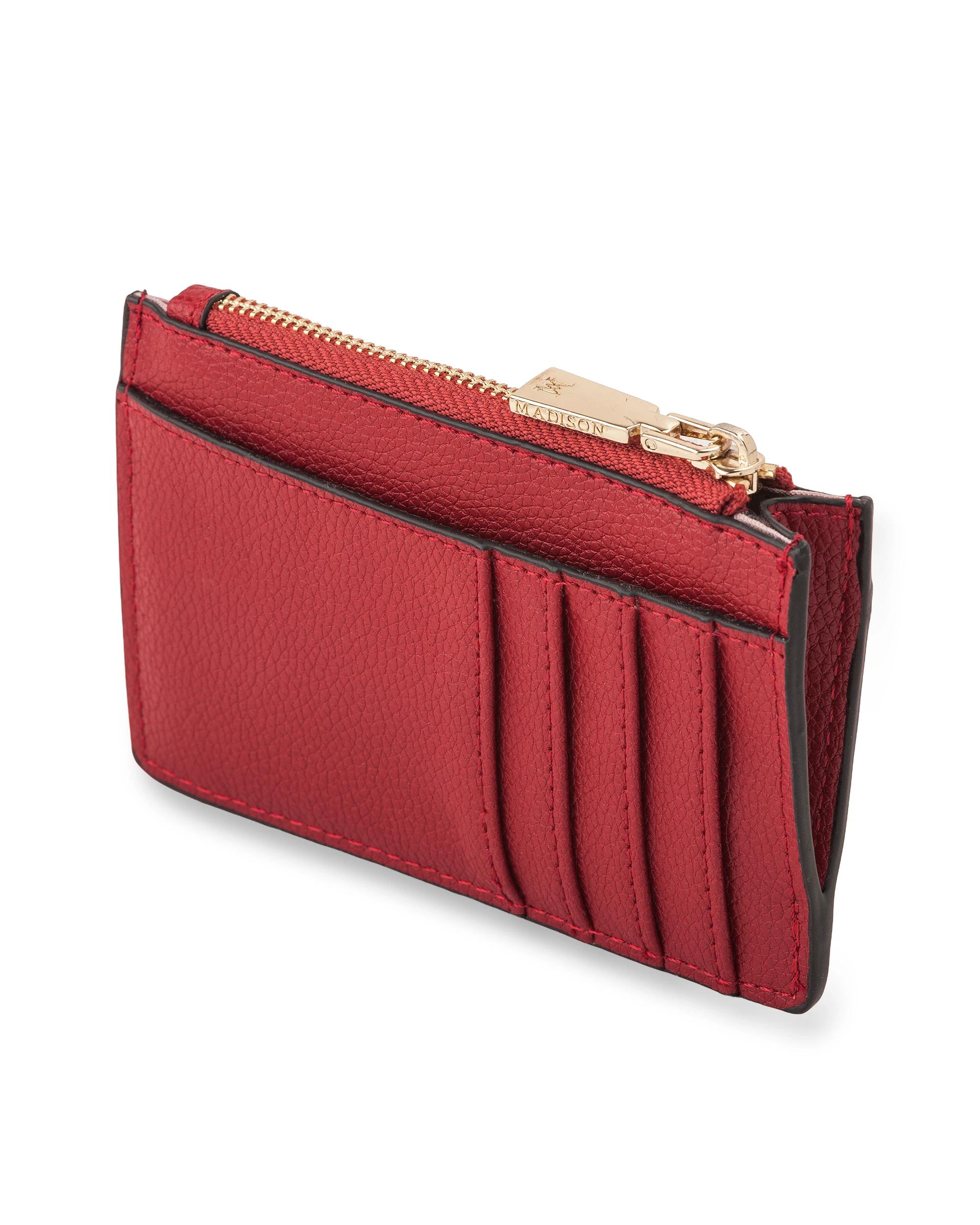 2 Madison Accessories Vanessa Small Zip Purse Card Holder RED, 2 of 4