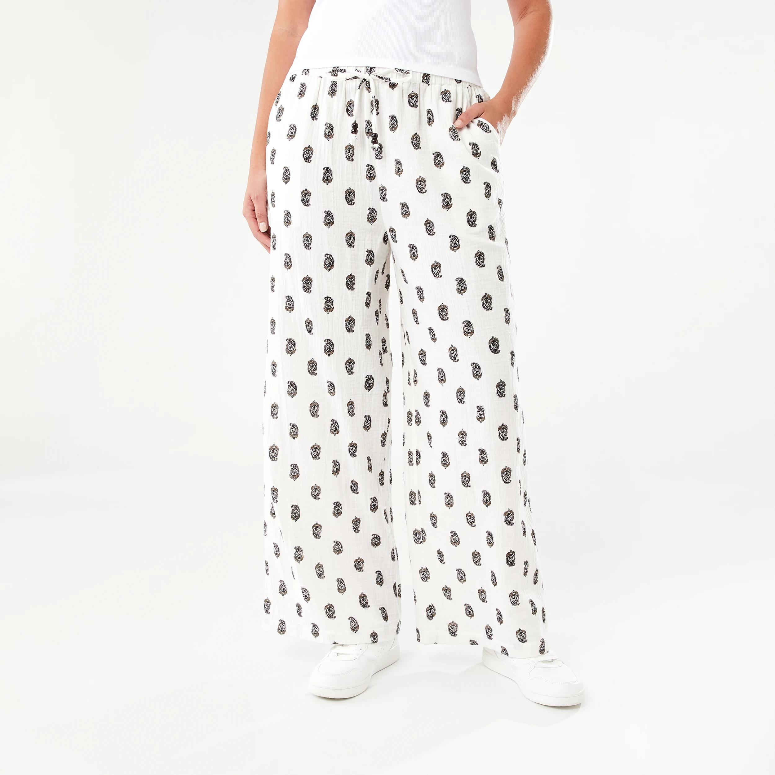 1 Tie Waist Double Cloth Pants Pais Tile, 1 of 5