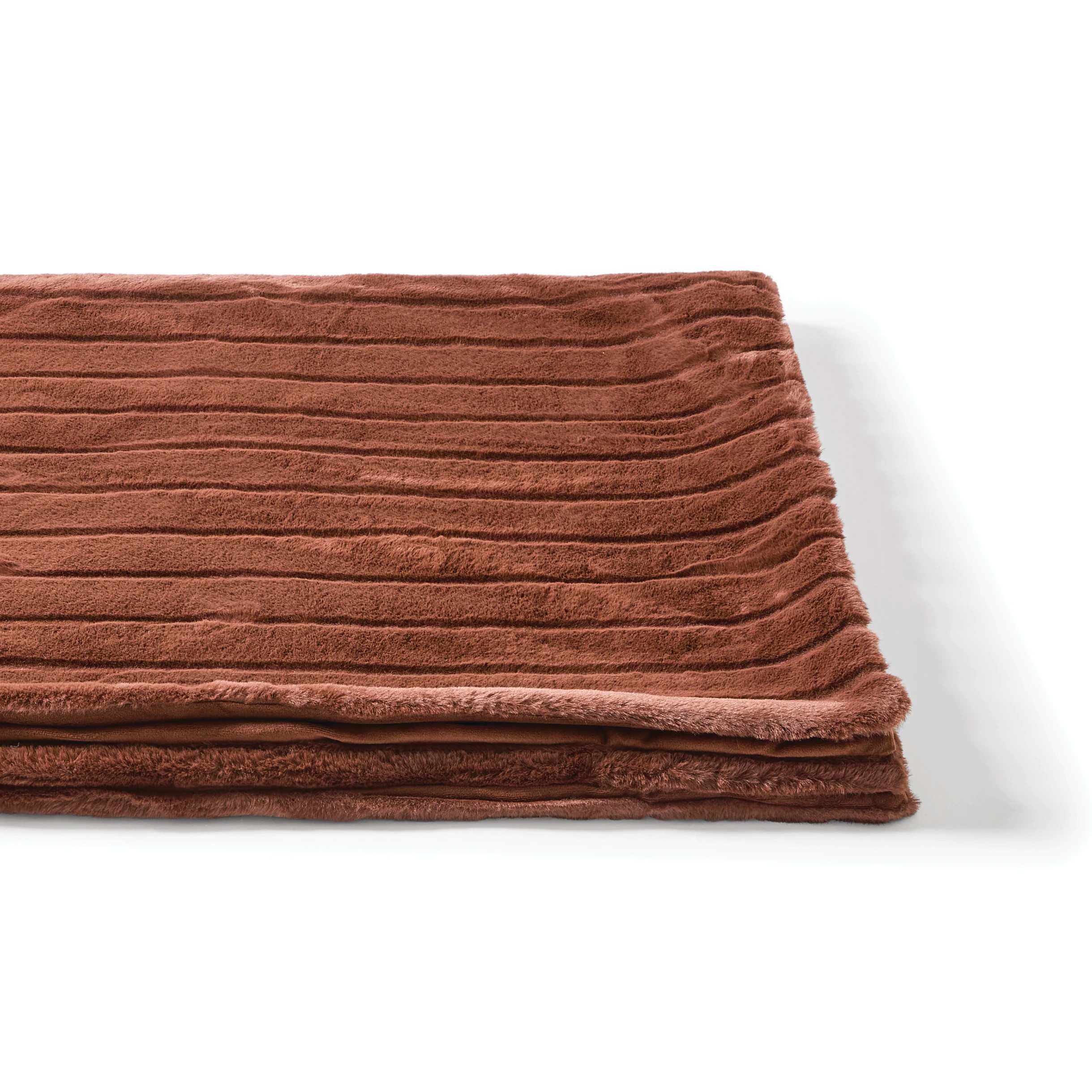 6 Faux Fur Stripe Throw - Chocolate, 6 of 6