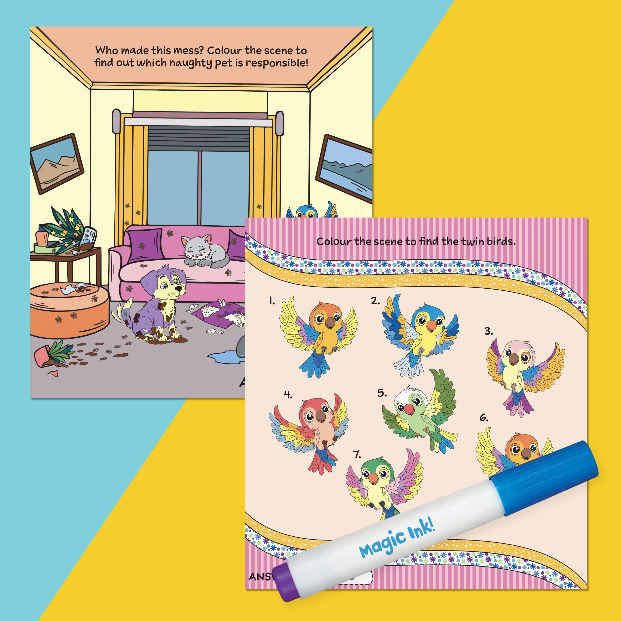 4 INKredibles Magic Reveal Pet Pals Mess Free Magic Ink Pictures! - Book, 4 of 5