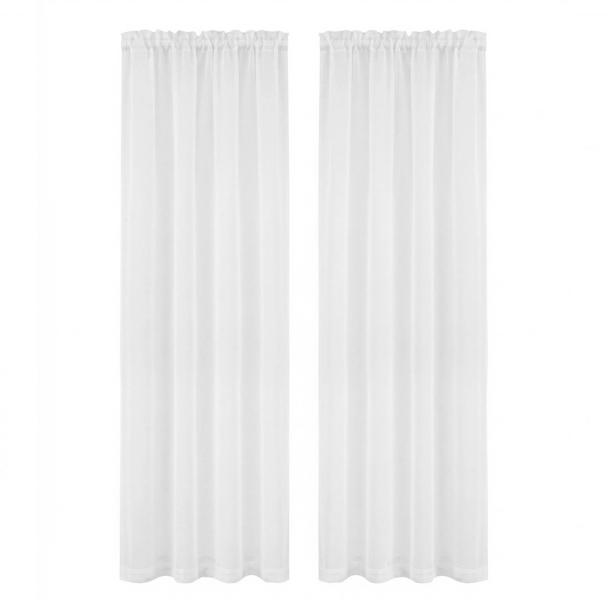 1 Artiss Blockout Curtains 2X 132x213cm Light Filtering Window Drapes Rod - White, 1 of 5