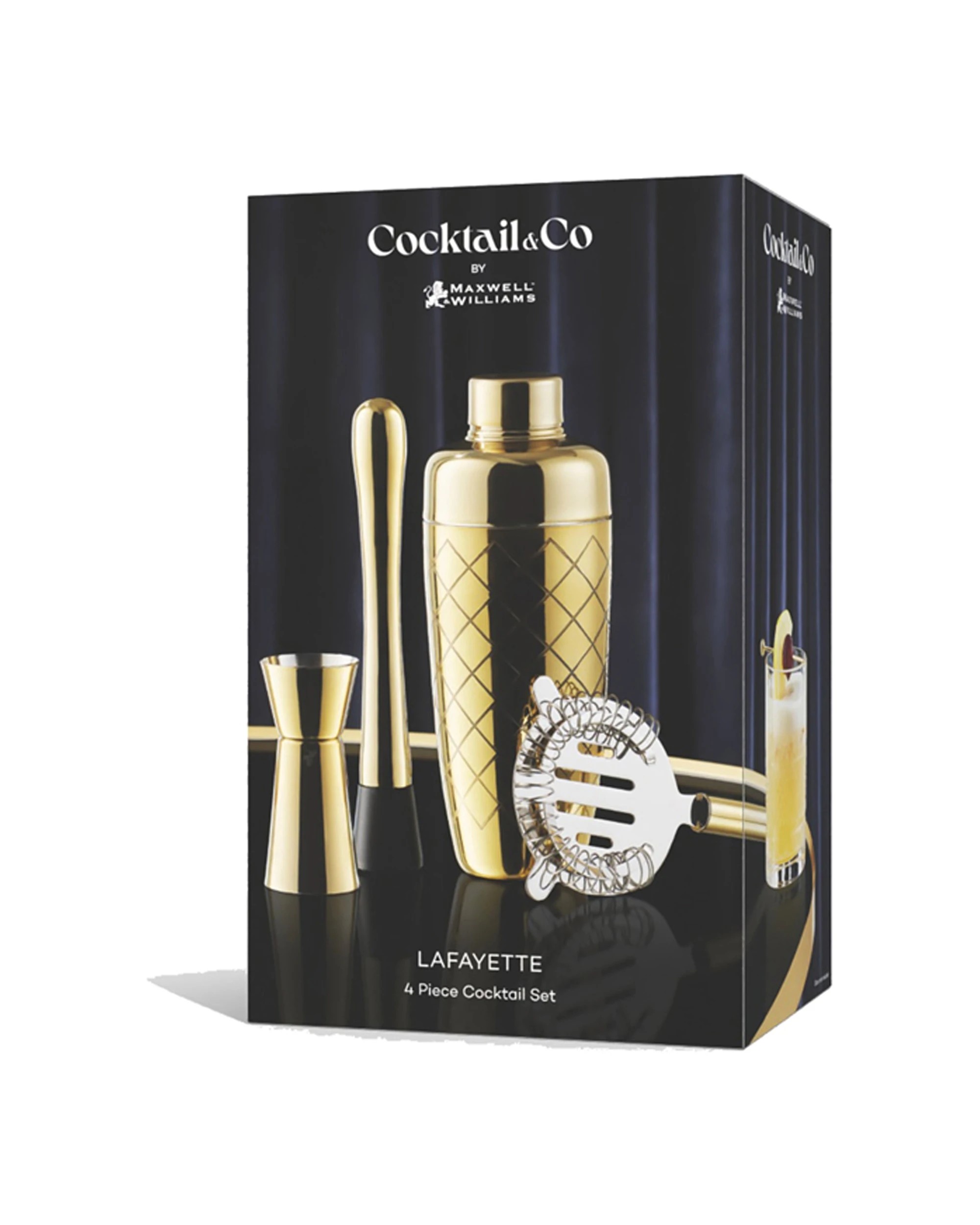 3 Maxwell & Williams 4pc Cocktail Co Lafayette Bar Tool Set For Home Bar
 - Gold, 3 of 3