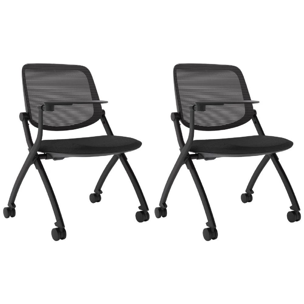 1 Logic Stacking and Nesting Training Chair 2 Pack Black Visitor Chairs and Stools, 1 of 2