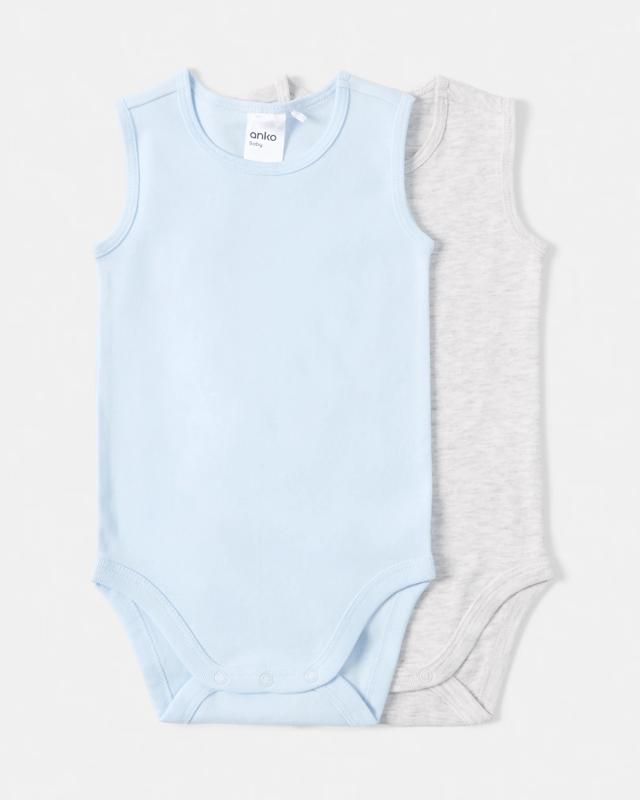 2 Pack Cotton Sleeveless Bodys