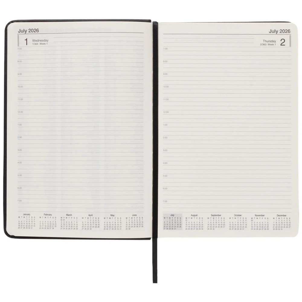 6 J.Burrows A5 Day to Page PU FY26/27 Diary Black, 6 of 6