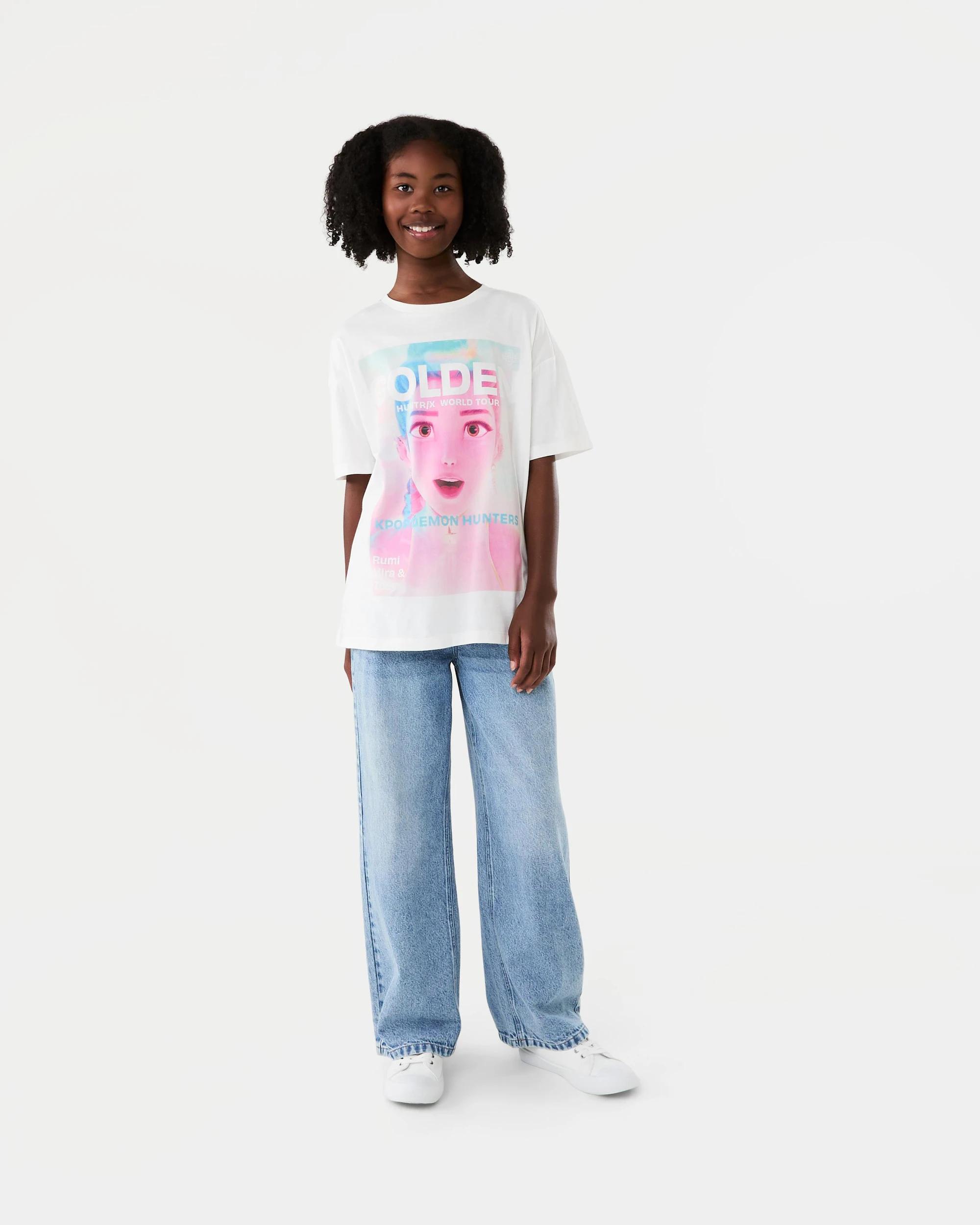 6 KPop Demon Hunters License Golden Oversized T‑shirt White Dh, 6 of 7