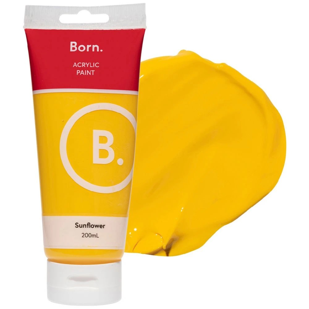 1 Born Acrylic Paint 200mL Sunflower, 1 of 3