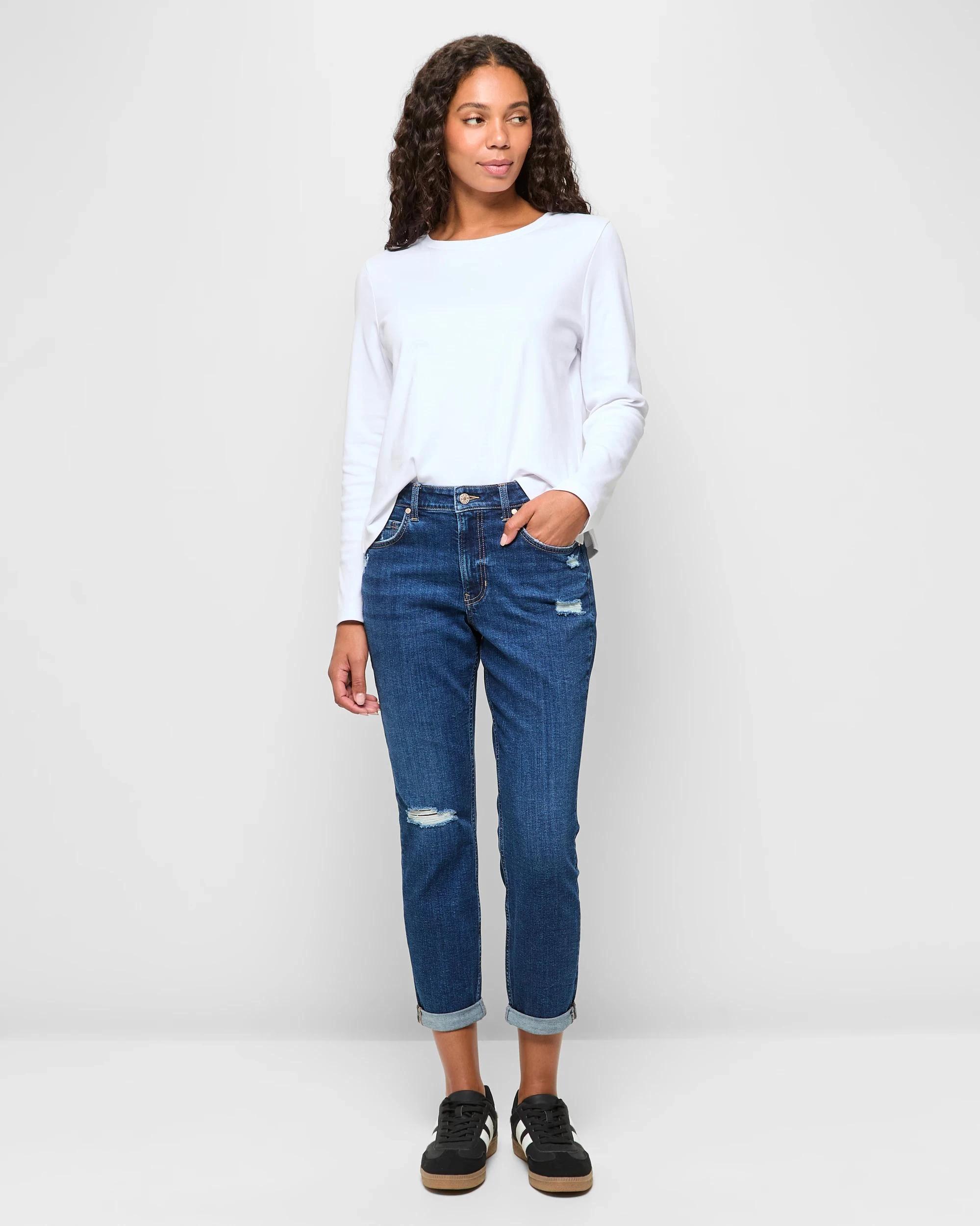 1 Target Tash Girlfriend Mid Rise Ankle Length Denim Jeans INDIGO, 1 of 5