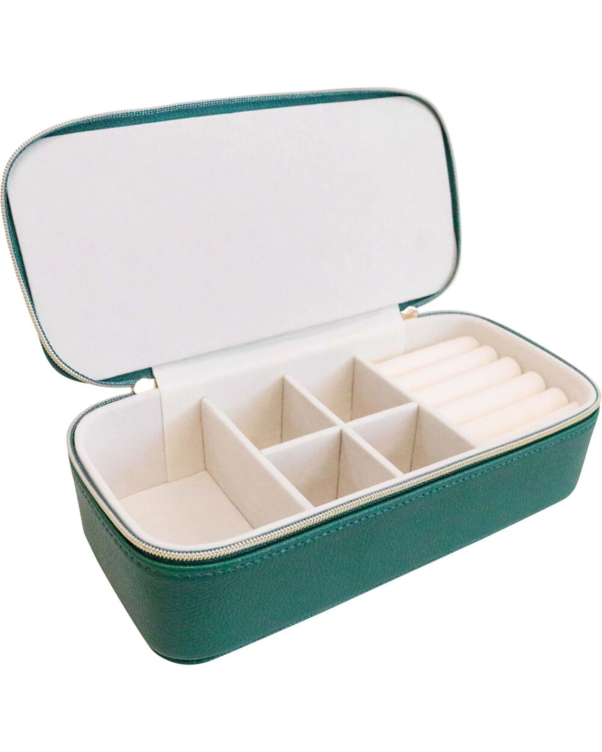 1 LVD Jewellery Travel Box Storage Organiser 23x11.5cm Hunter - Green, 1 of 2