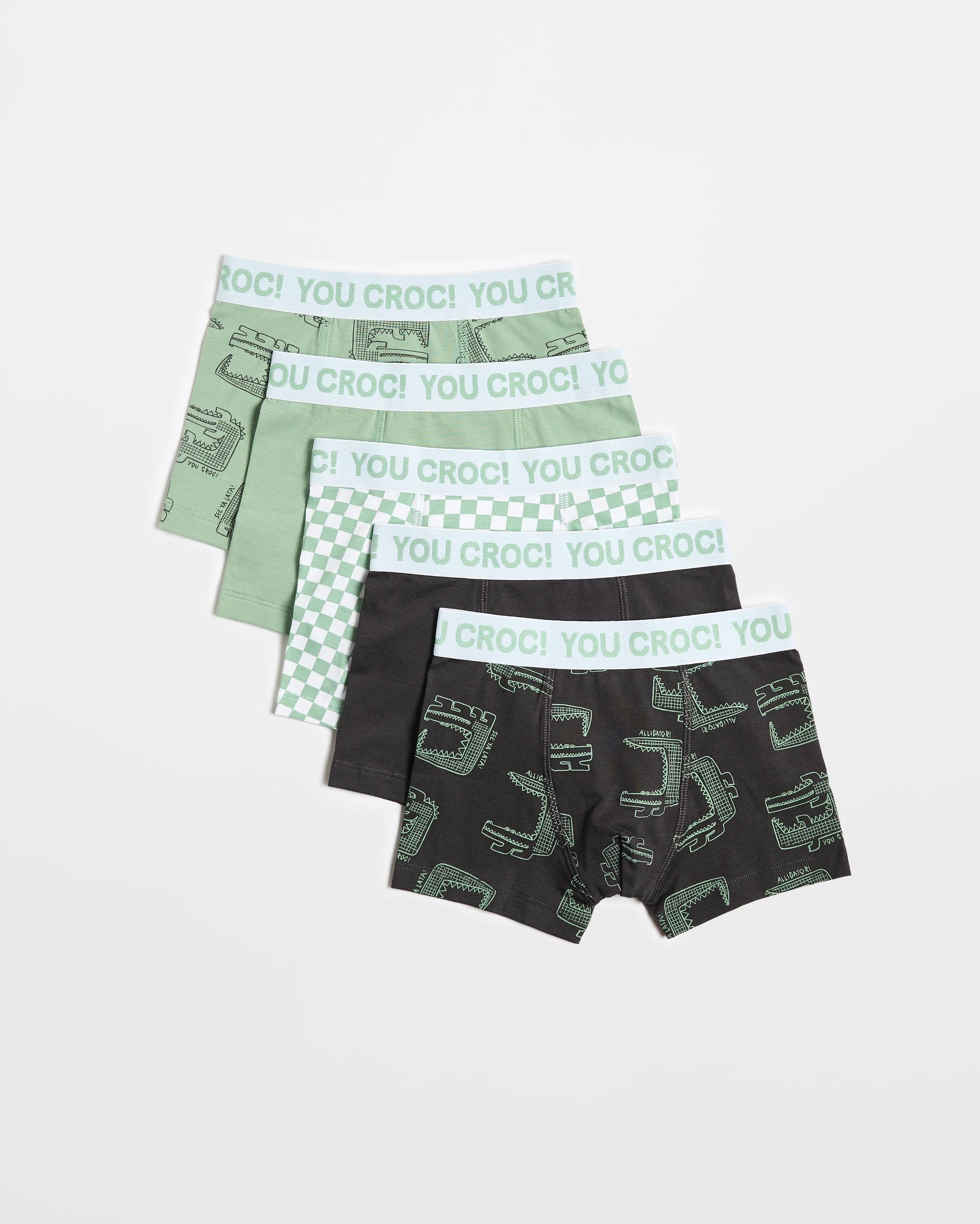 1 Younger Boys Trunks 5 Pack - Maxx YOU CROC GREEN, 1 of 1