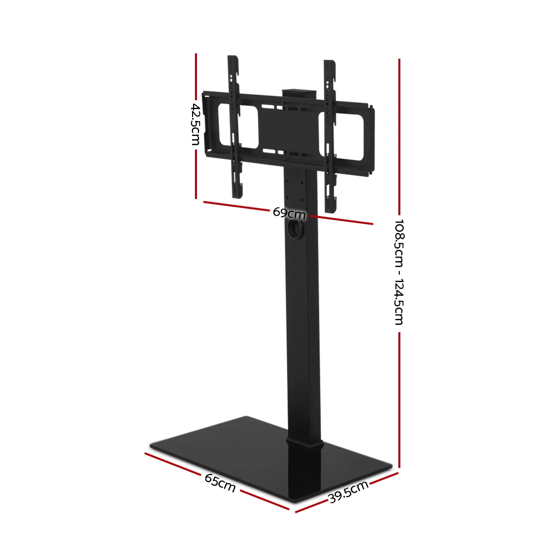 3 Artiss TV Stand Mount Bracket for 32"-70" LED LCD Glass Storage Floor Shelf - Black, 3 of 7