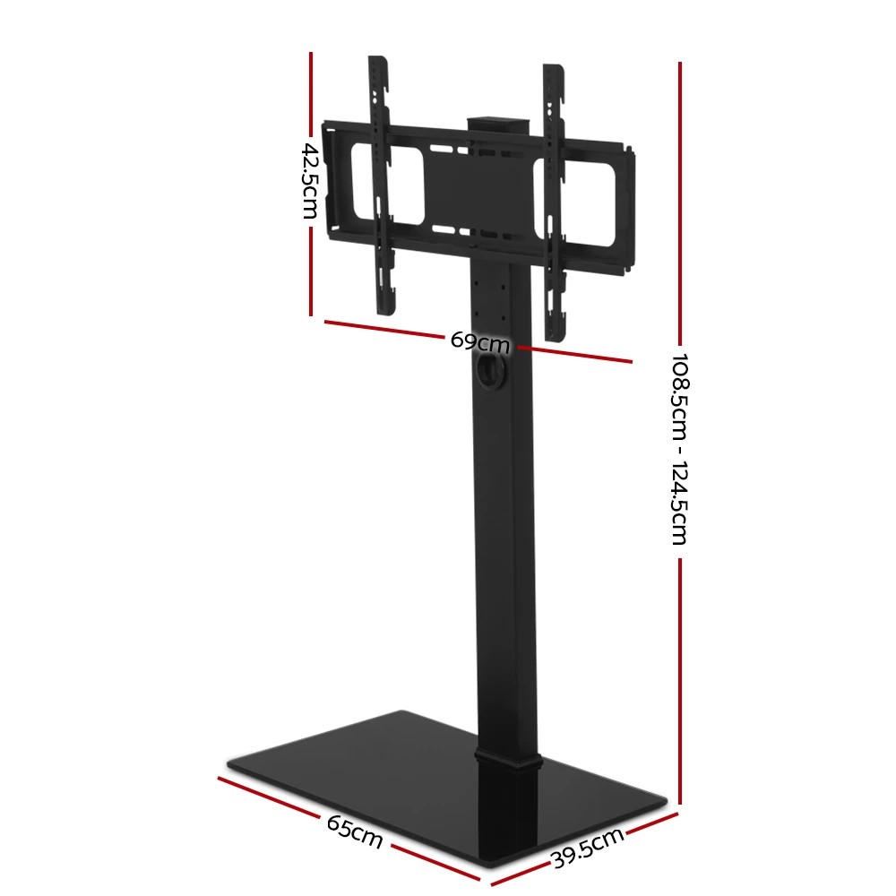 3 Artiss TV Stand Mount Bracket for 32"-70" LED LCD Glass Storage Floor Shelf - Black, 3 of 6