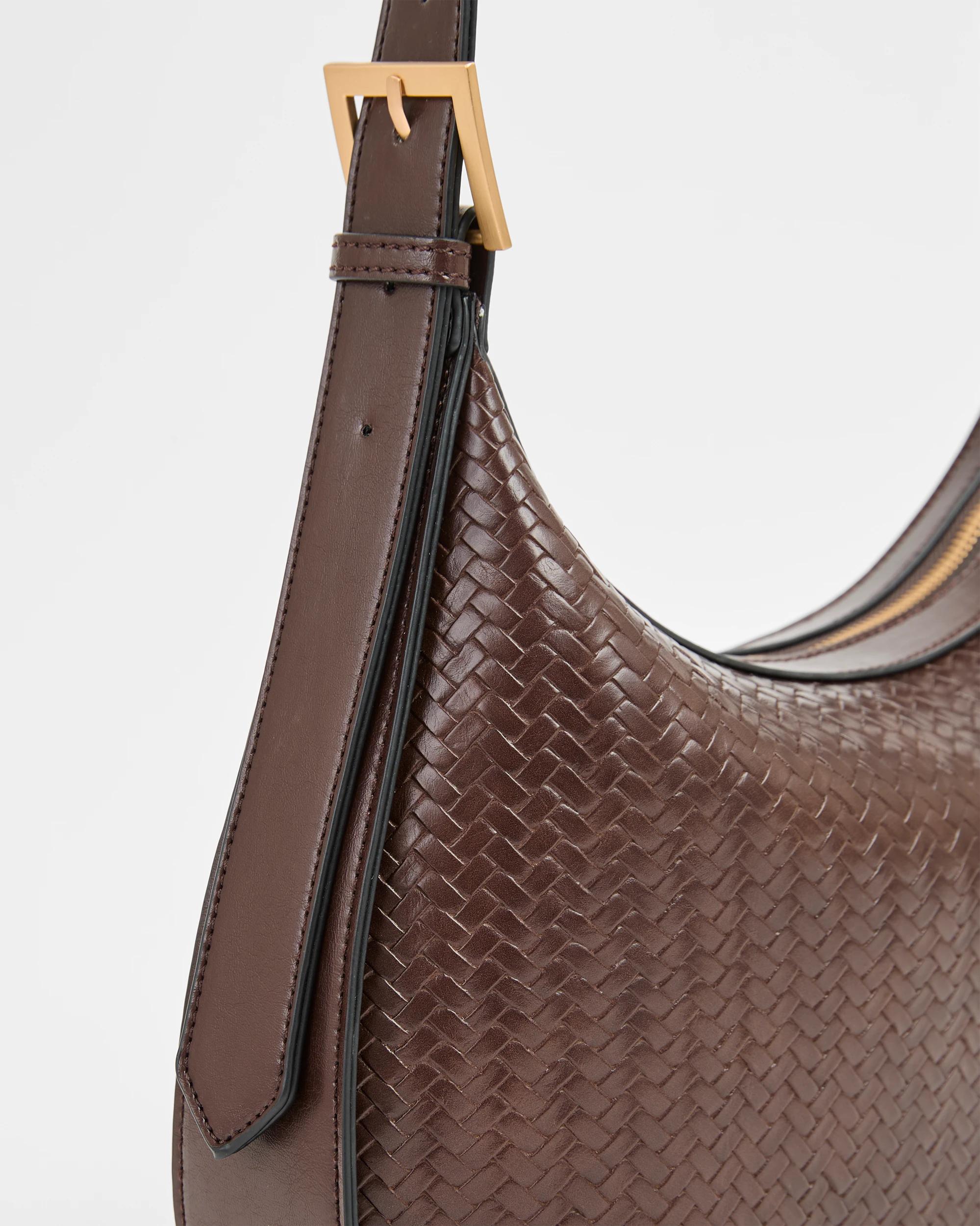 2 Target Woman Embossed Weave Shoulder Bag CHOCOLATE, 2 of 2