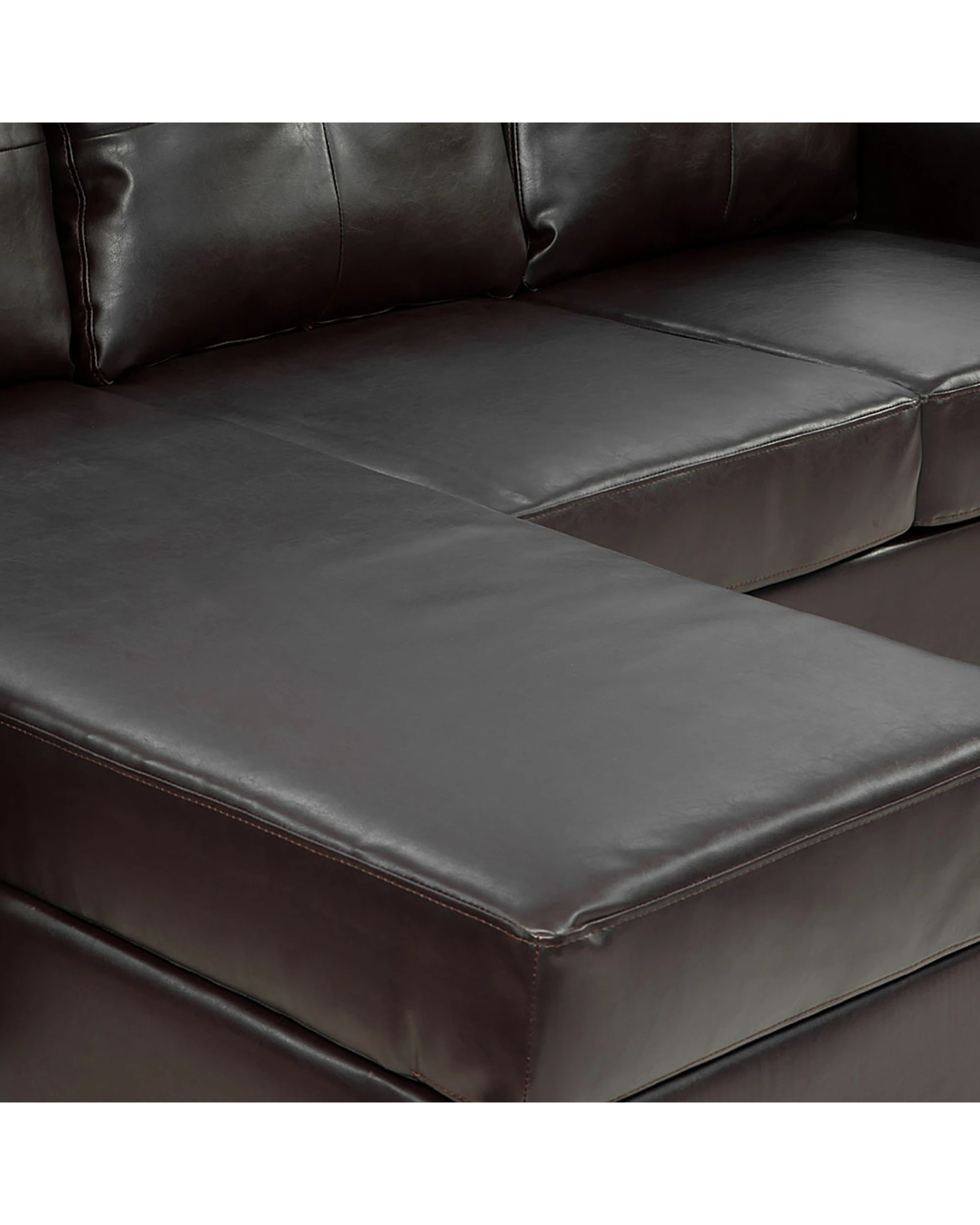 4 Sarantino Corner Sofa Couch With Chaise - Brown, 4 of 6