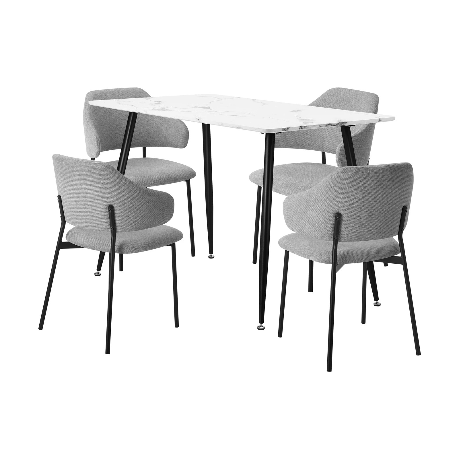 8 Oikiture 120cm Rectangle Dining Table With 4pcs Dining Chairs Fabric
 - Multi, 8 of 10