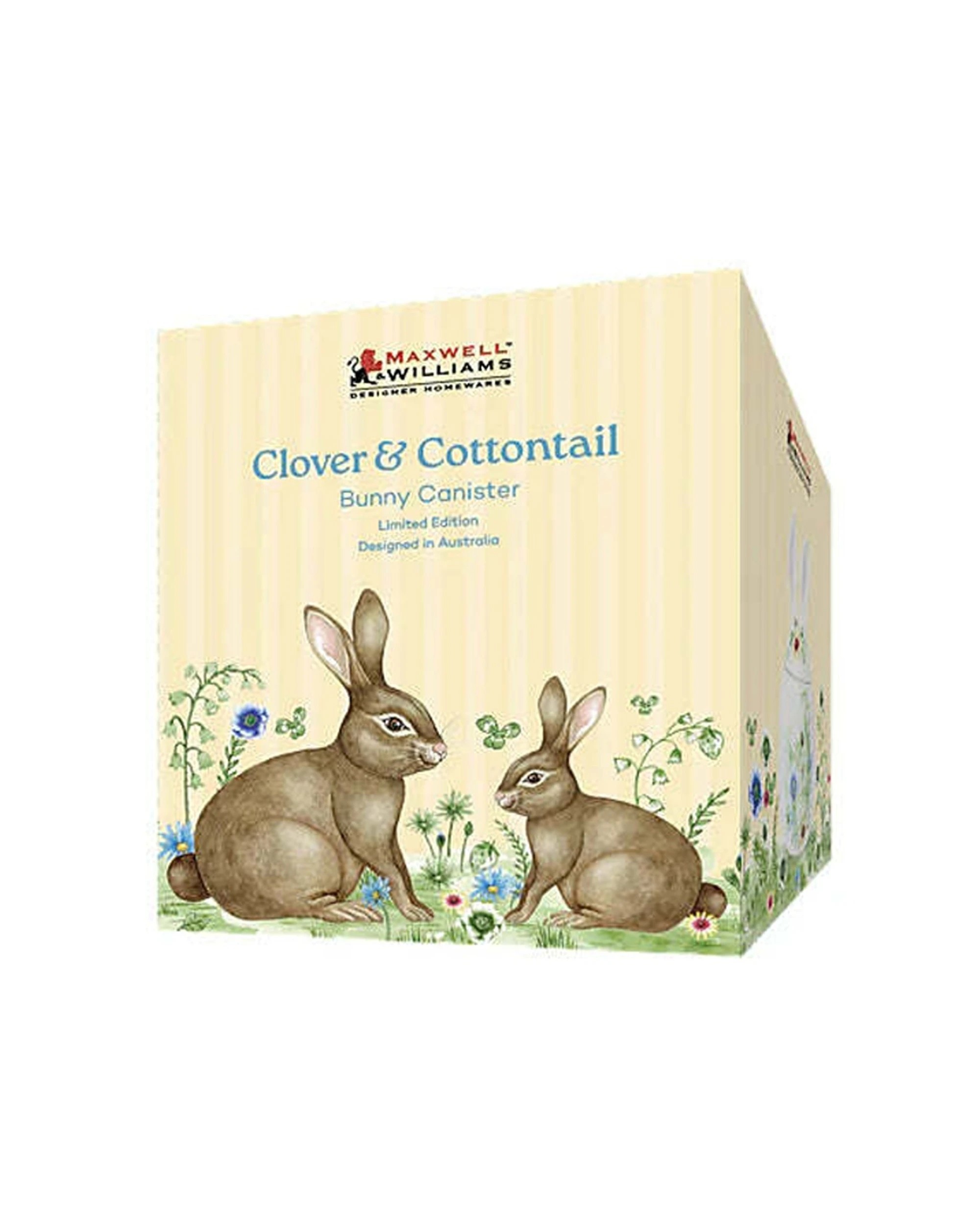 3 Maxwell & Williams Clover & Cottontail Porcelain Bunny Canister - White, 3 of 3