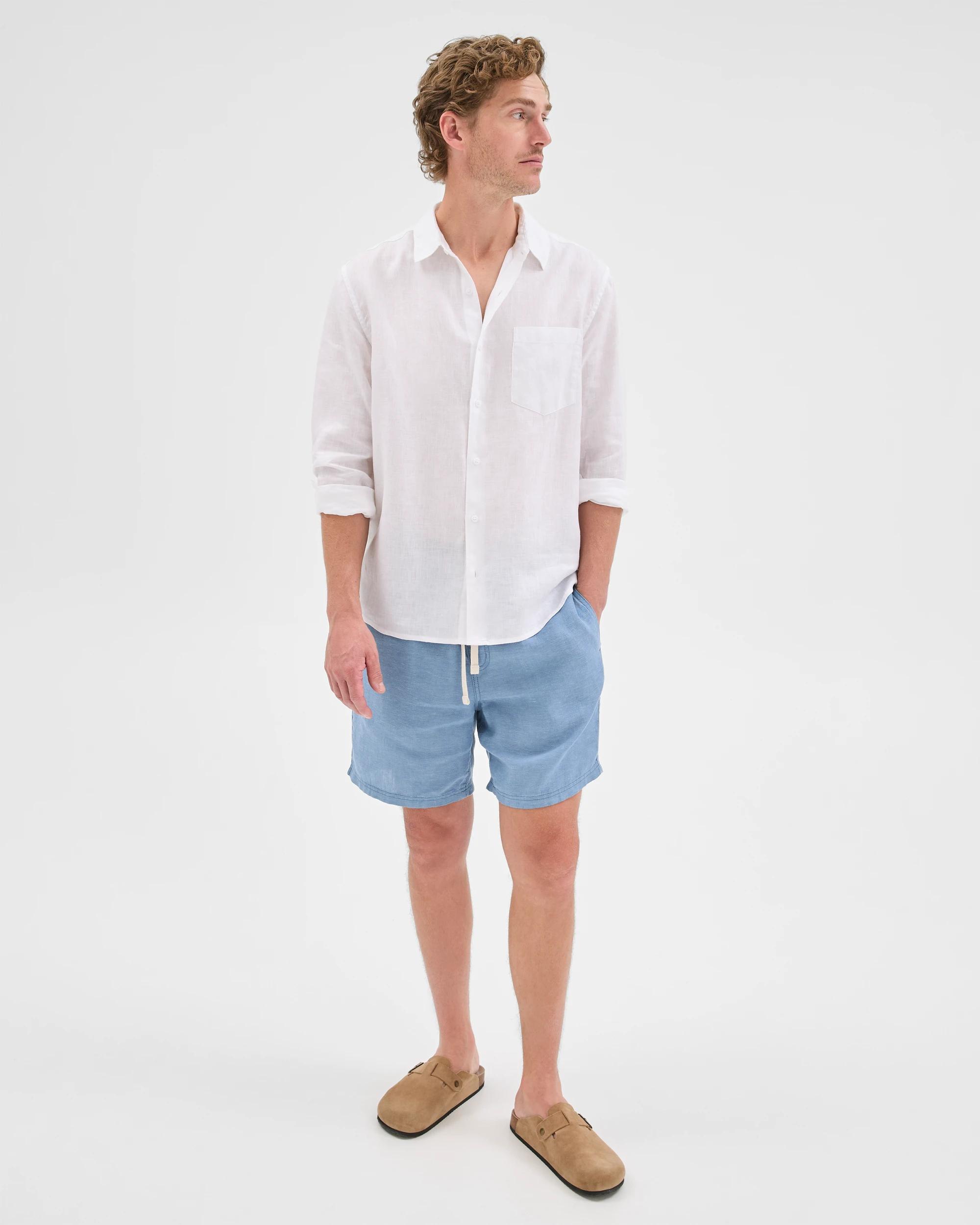2 Target Man European Linen Shorts DENIM BLUE, 2 of 6