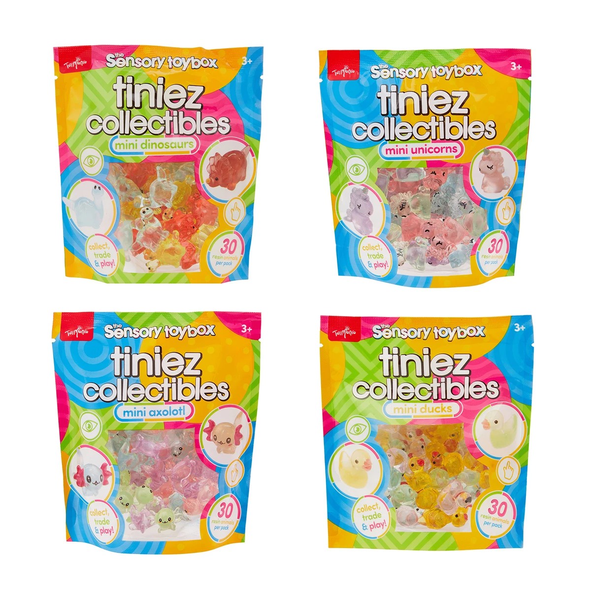 1 30 Pack ToyMania The Sensory Toy Box Tiniez Collectibles Mini Axolotl - Assorted, 1 of 9