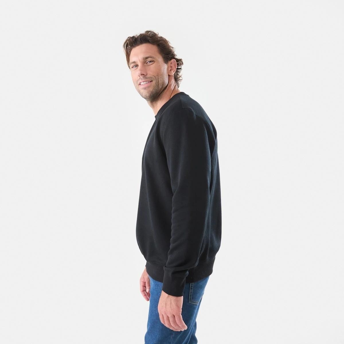 2 Basic Crew Neck Sweatshirt Black, 2 of 5