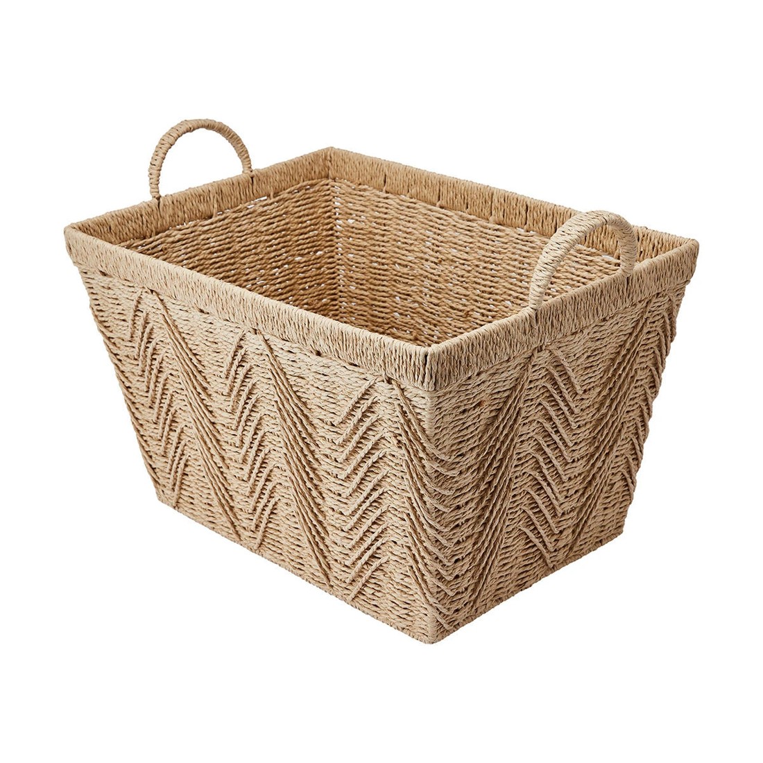 5 Rectangle Herringbone Paper Rope Basket - Natural, 5 of 7