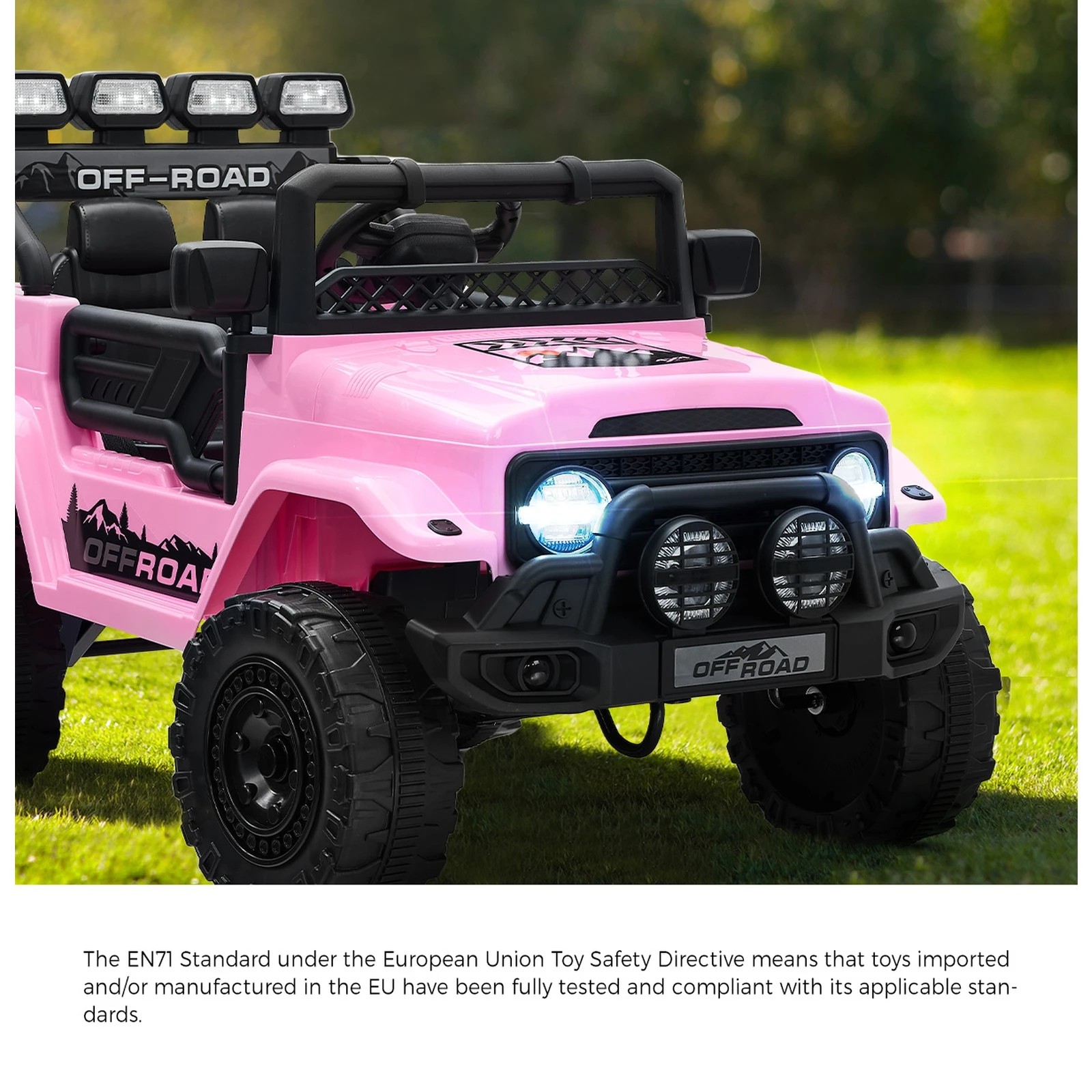 3 Mazam Ride On Car Kids Electric Jeep Bluetooth Light Music Remote Control
 - Pink, 3 of 10