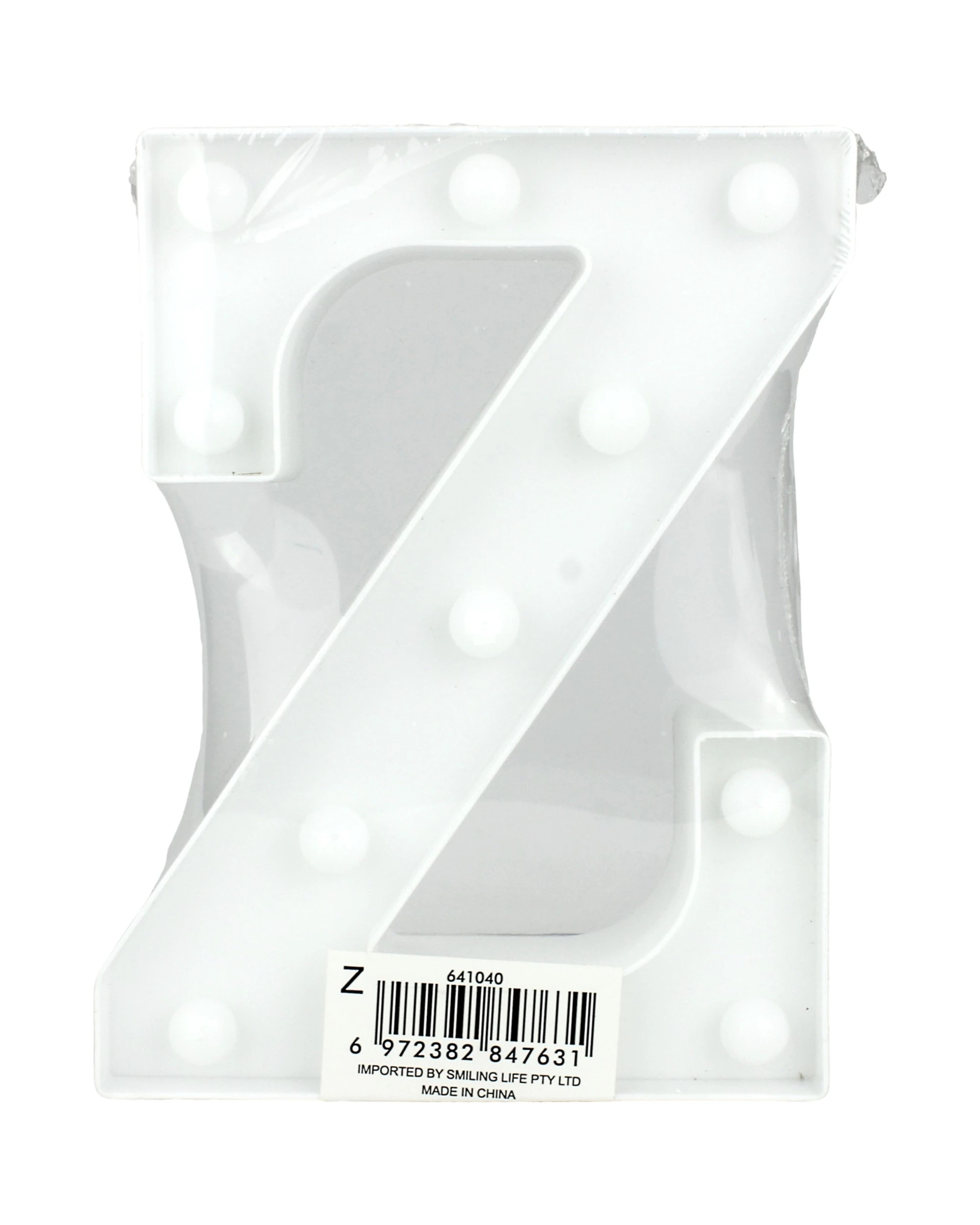 2 Partyrama LED Light Up Letter Z White, 2 of 3