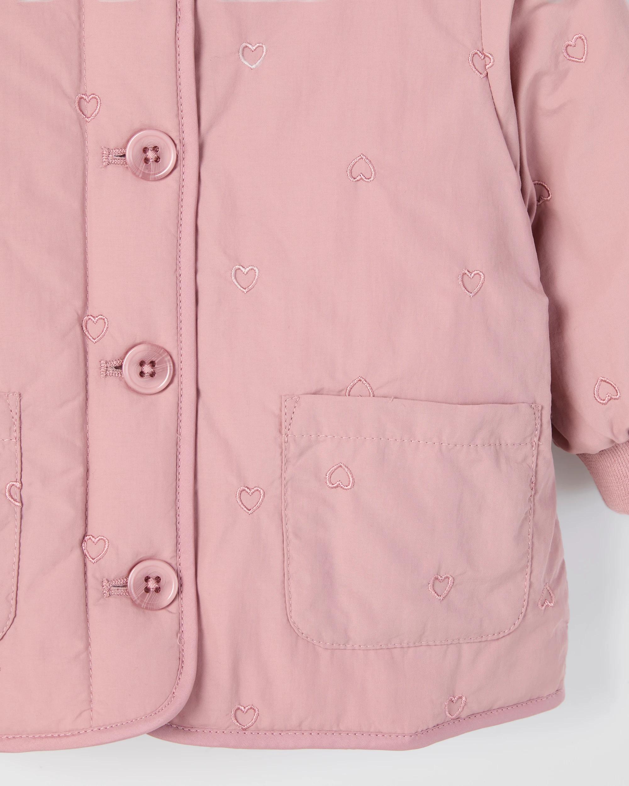 6 Target Baby Long Sleeve Embroidered Jacket DUSTY PINK, 6 of 6