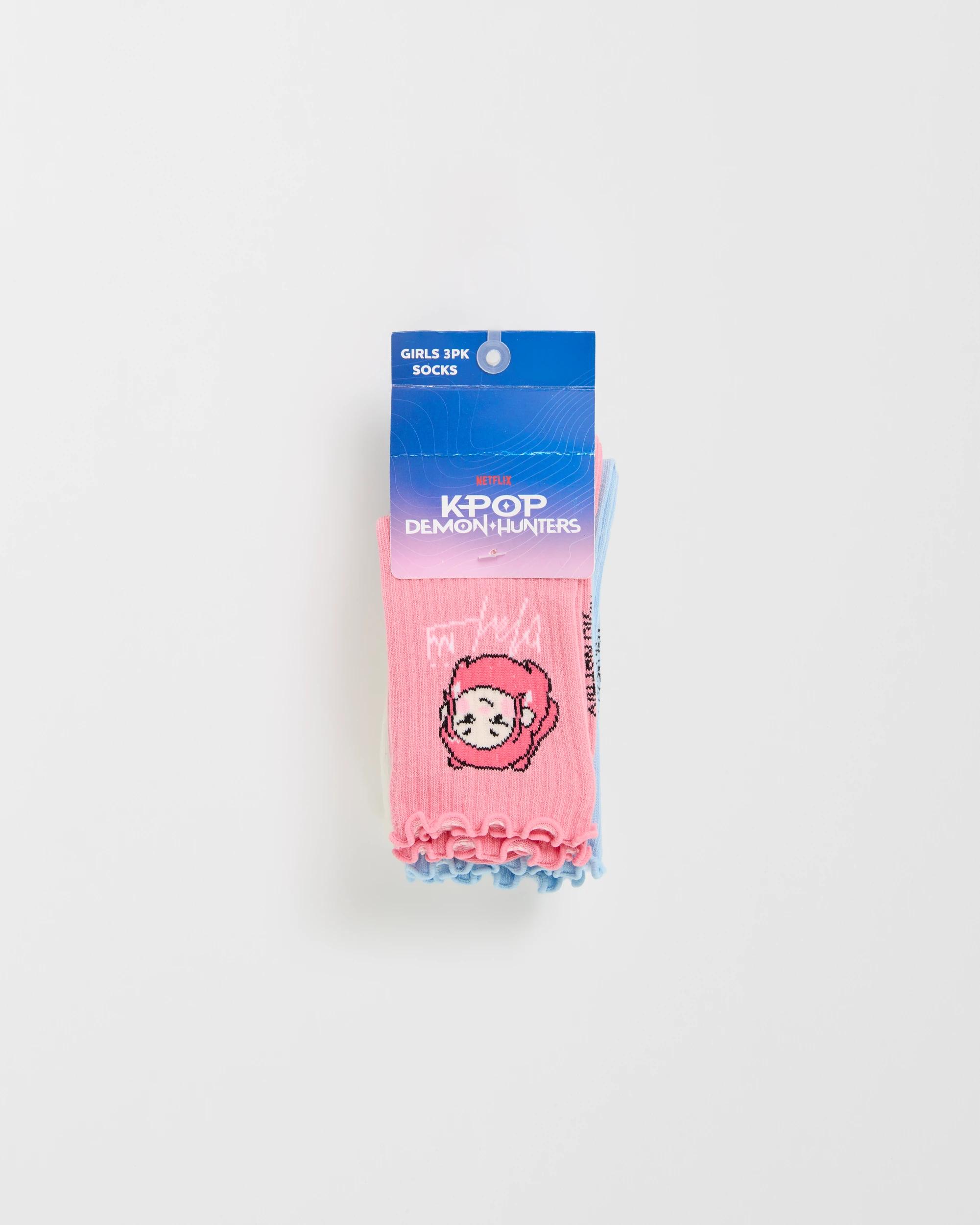 3 Licensed KPop Demon Hunters 3 Pack Quarter Crew Socks MULTI KPOP DEMON HUNTERS, 3 of 3