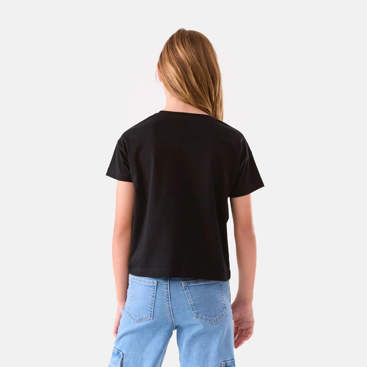 2 Short Sleeve Cropped Print T-shirt Tour Black, 2 of 8