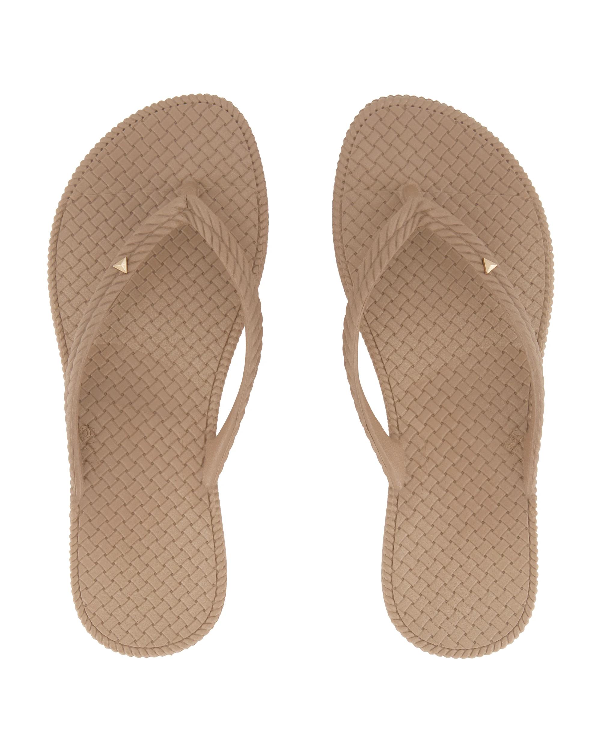 2 Braided Wedge Beach Thongs Natural, 2 of 3