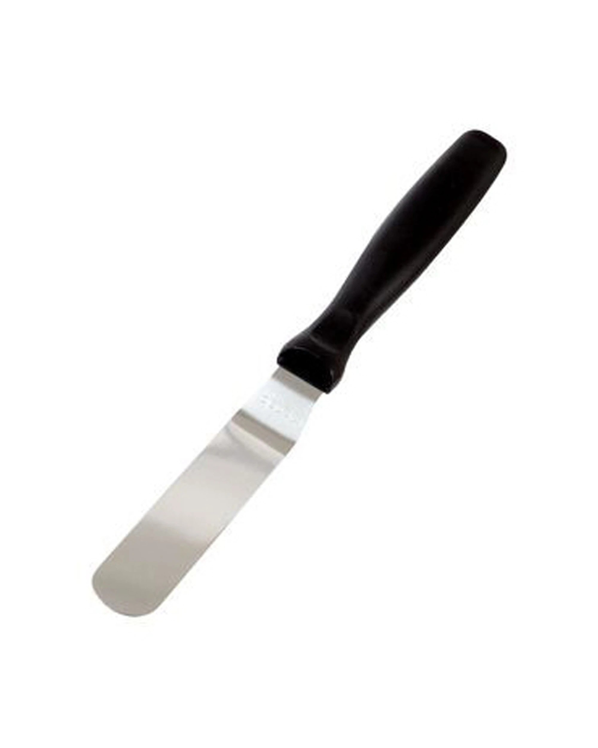 1 Mondo Stainless Steel 11.5cm Cranked Spatula Comfortable Handle - Black, 1 of 1