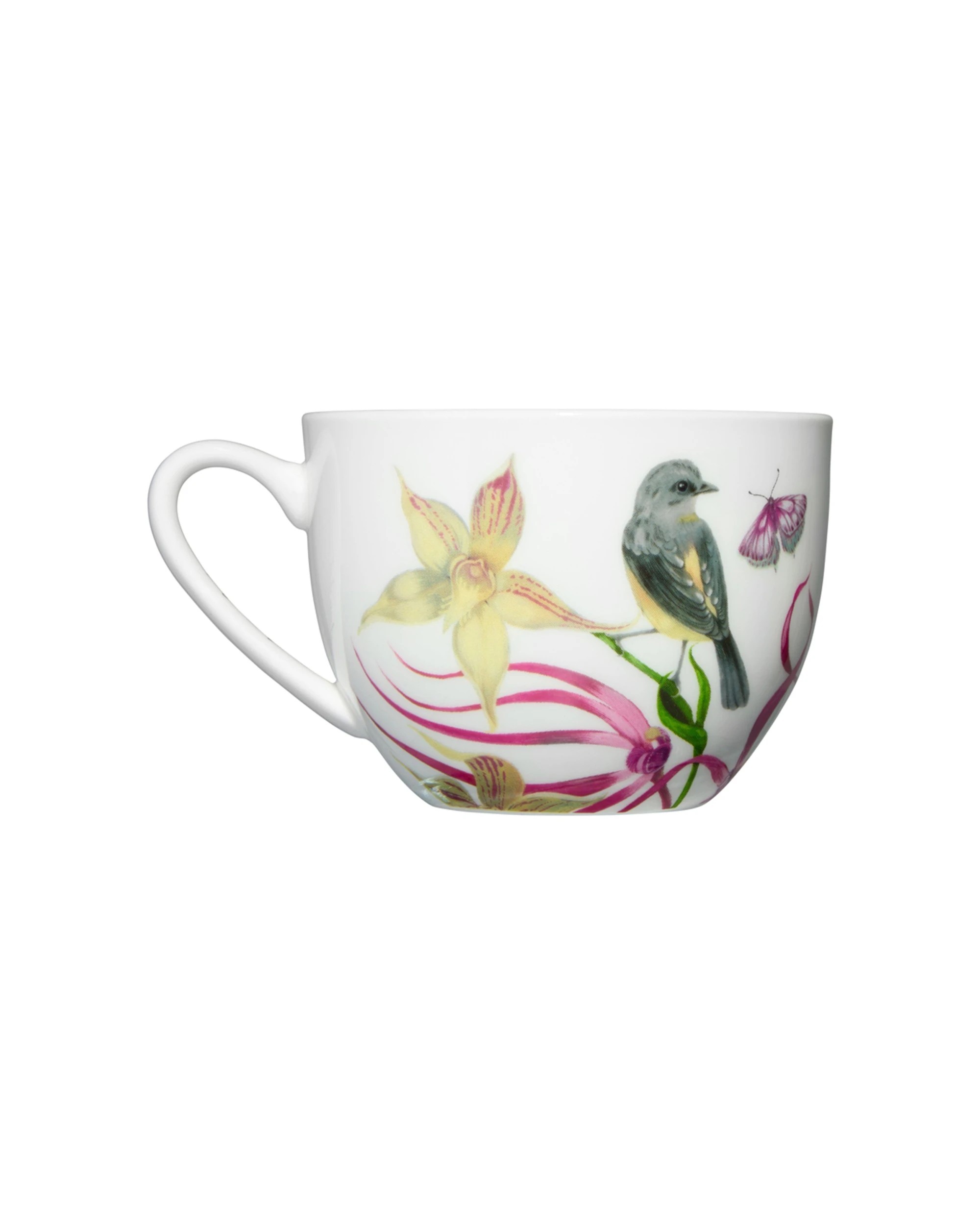 3 Maxwell & Williams Eloise Short Lyric Bone China Cup & Saucer Set 240ml Robin - White, 3 of 3