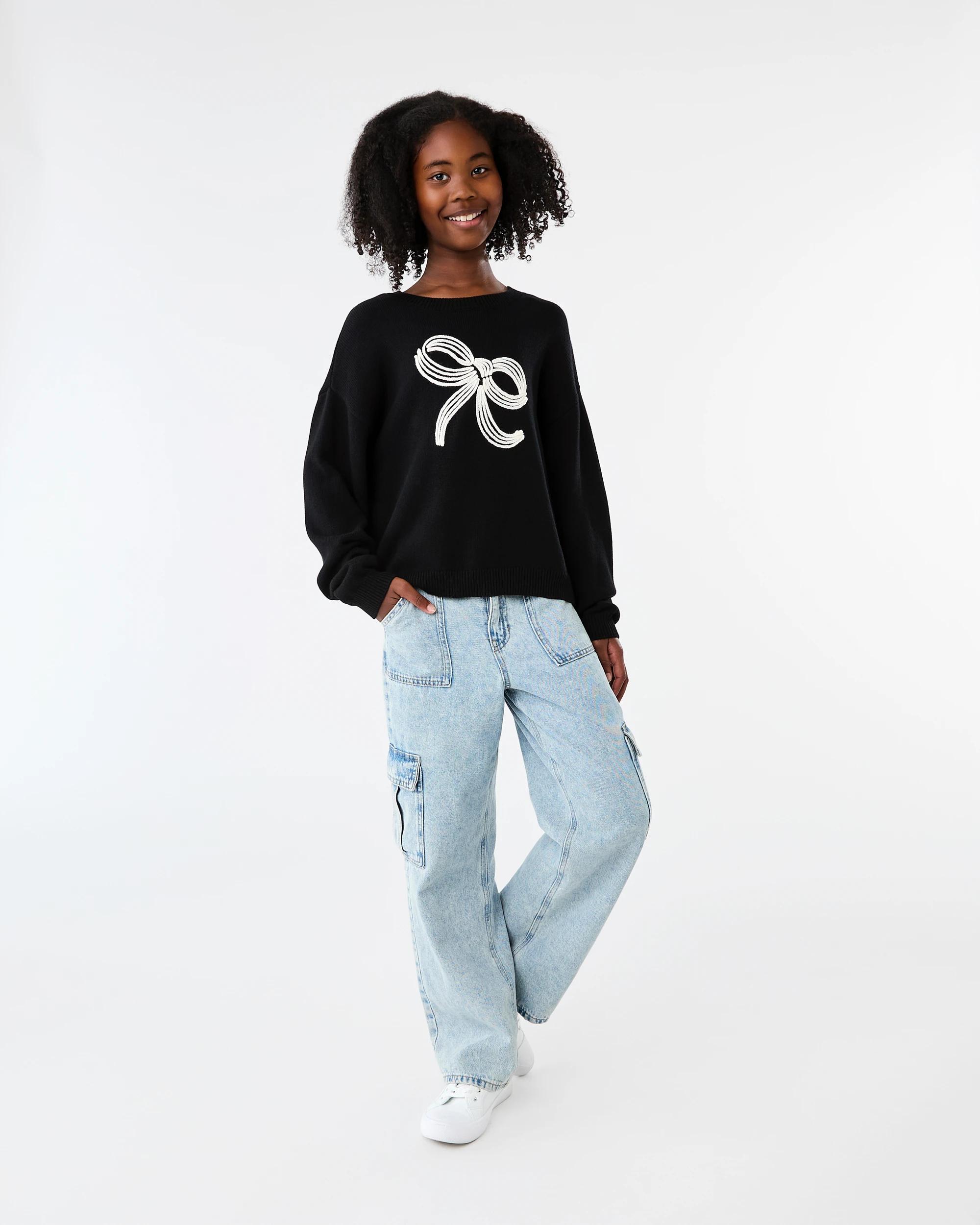 7 Cotton Jacquard Knit Sweatshirt Black, 7 of 8