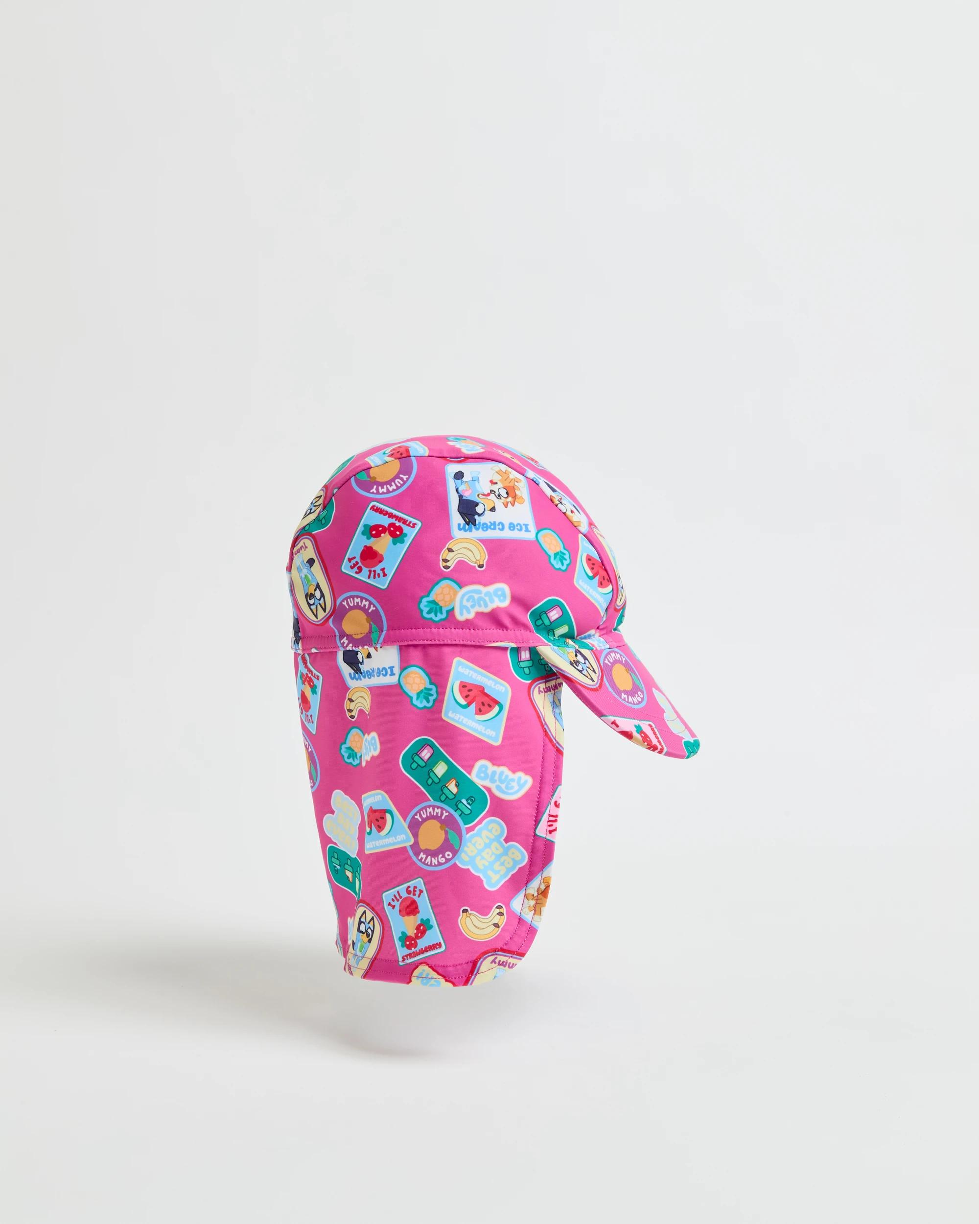 1 Licensed Bluey Summer Print Swim Hat PINK, 1 of 2