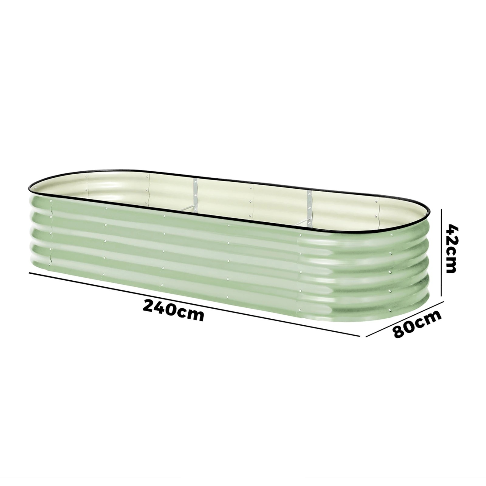 2 Livsip Garden Bed 240x80x42cm Planter Box Raised Container Galvanised - Green, 2 of 8