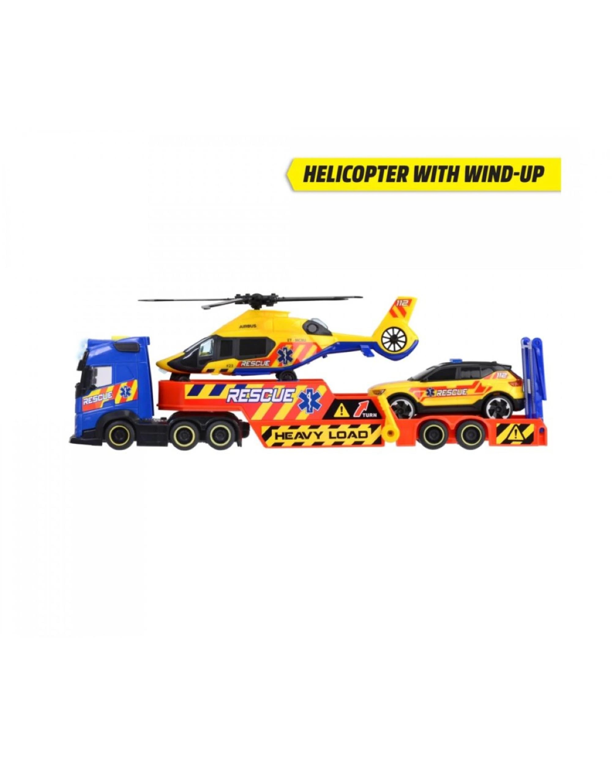 4 Go Real! Rescue Transporter Truck Car and Helicopter Set, 4 of 5