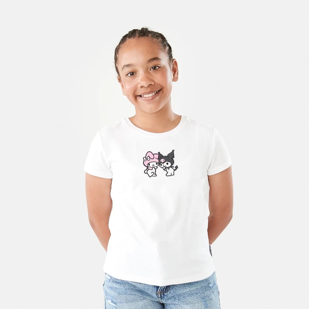 1 Kuromi and My Melody License Embroidered T-shirt Kuromi Mel, 1 of 9
