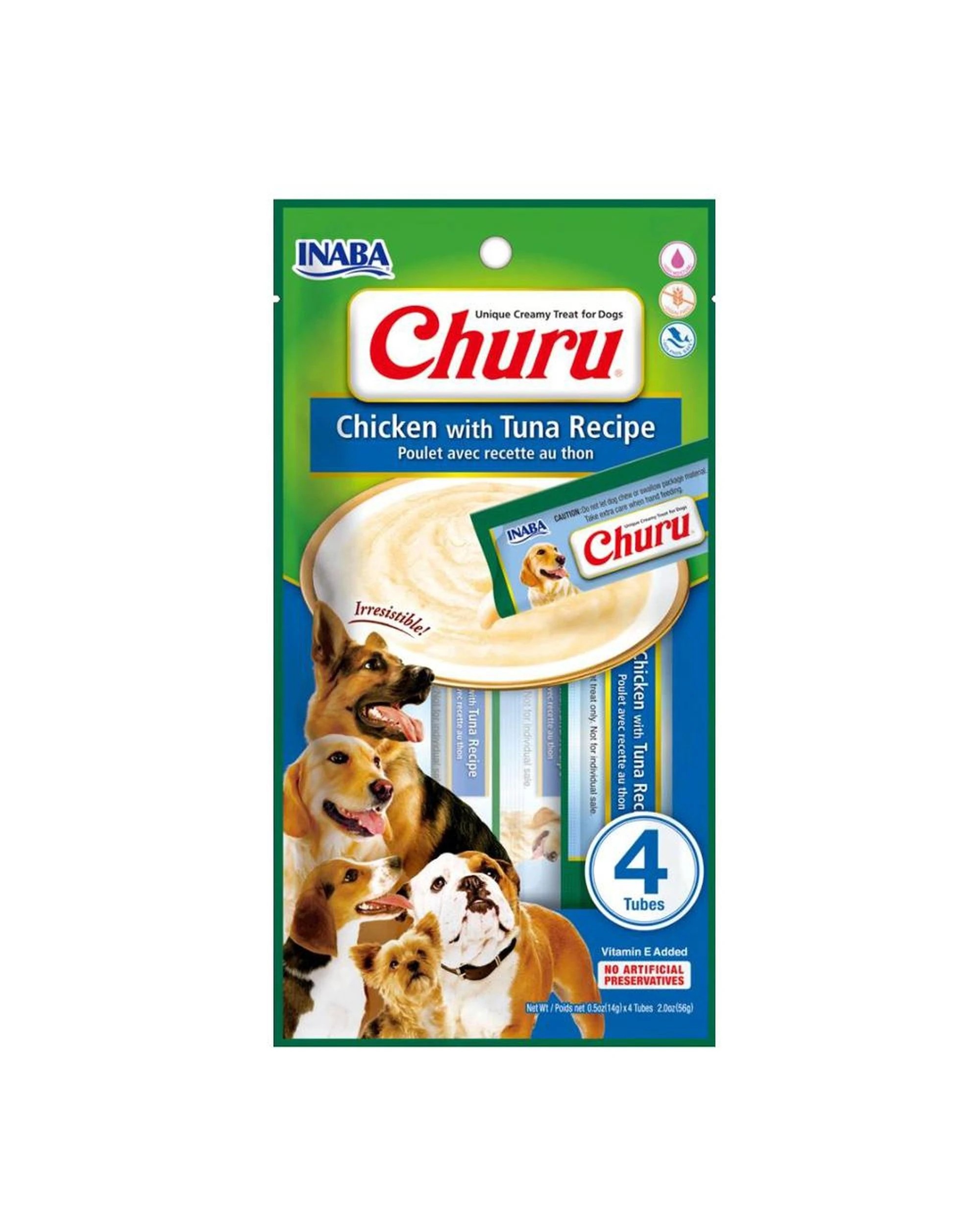 1 Inaba Churu Natural Dog Treat Chicken w/ Tuna 6 x 56g, 1 of 2