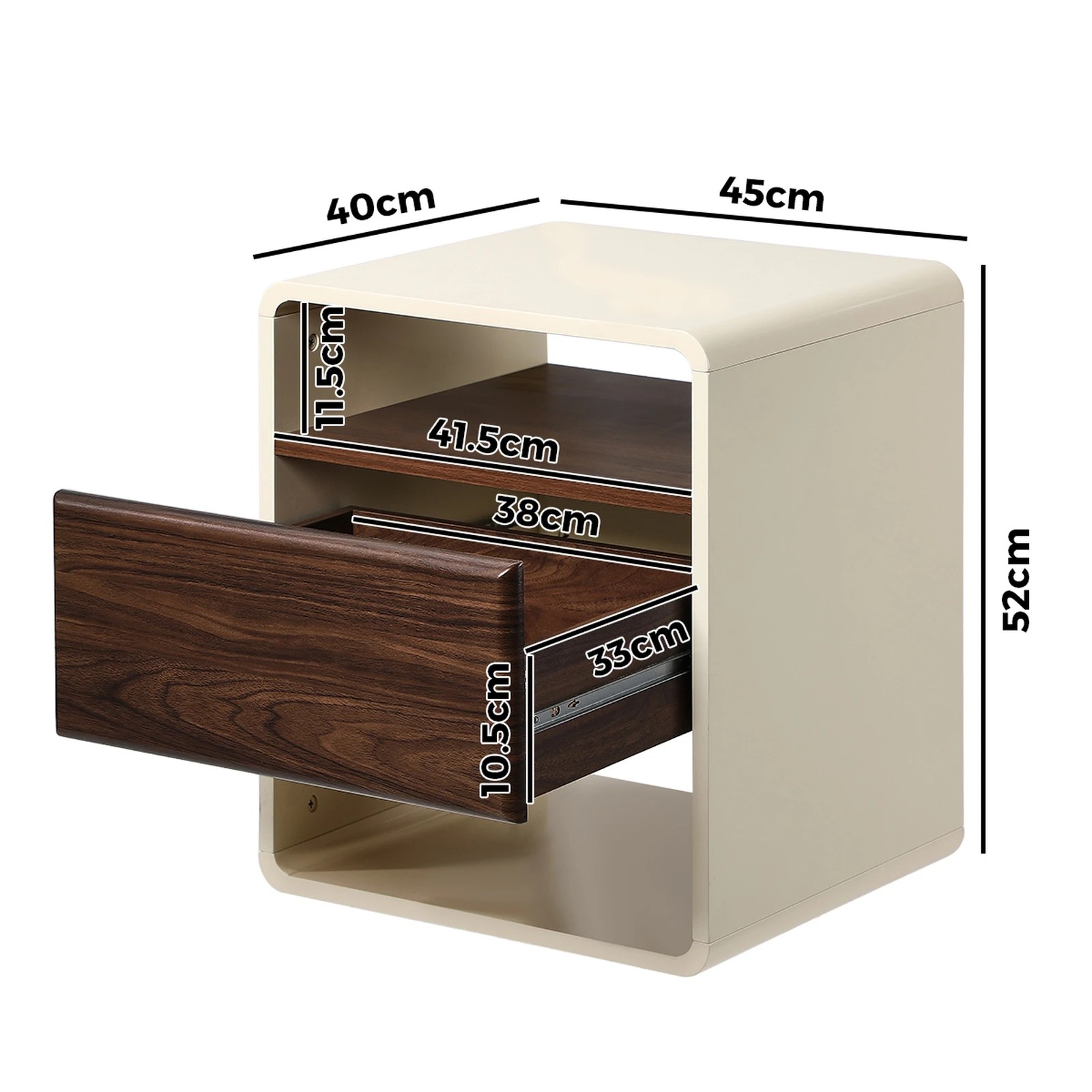 2 Oikiture Bedside Table Side Nightstand With Drawer Storage Shelf Retro-Modern - Multi, 2 of 9