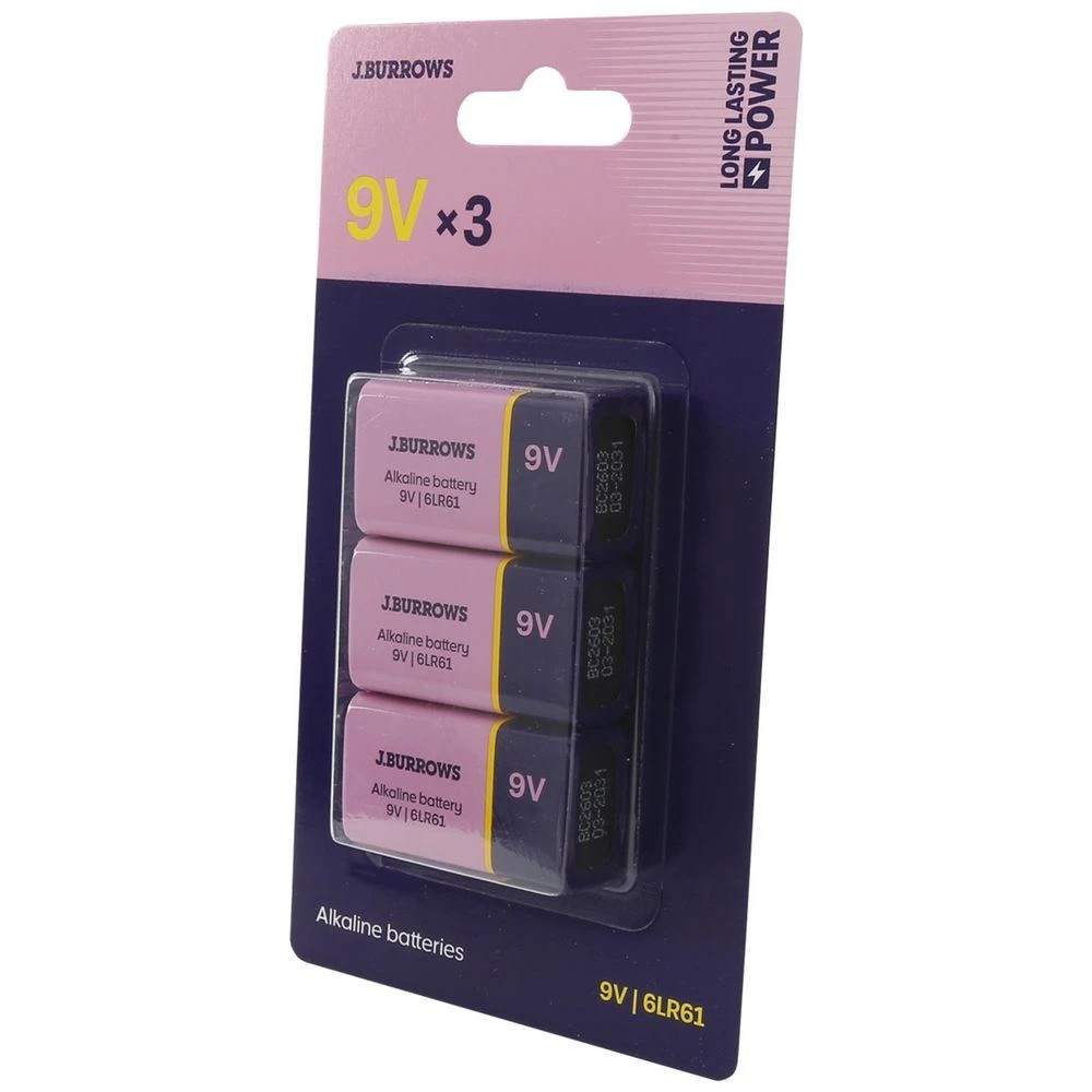 4 J.Burrows 9V Batteries 3 Pack, 4 of 6