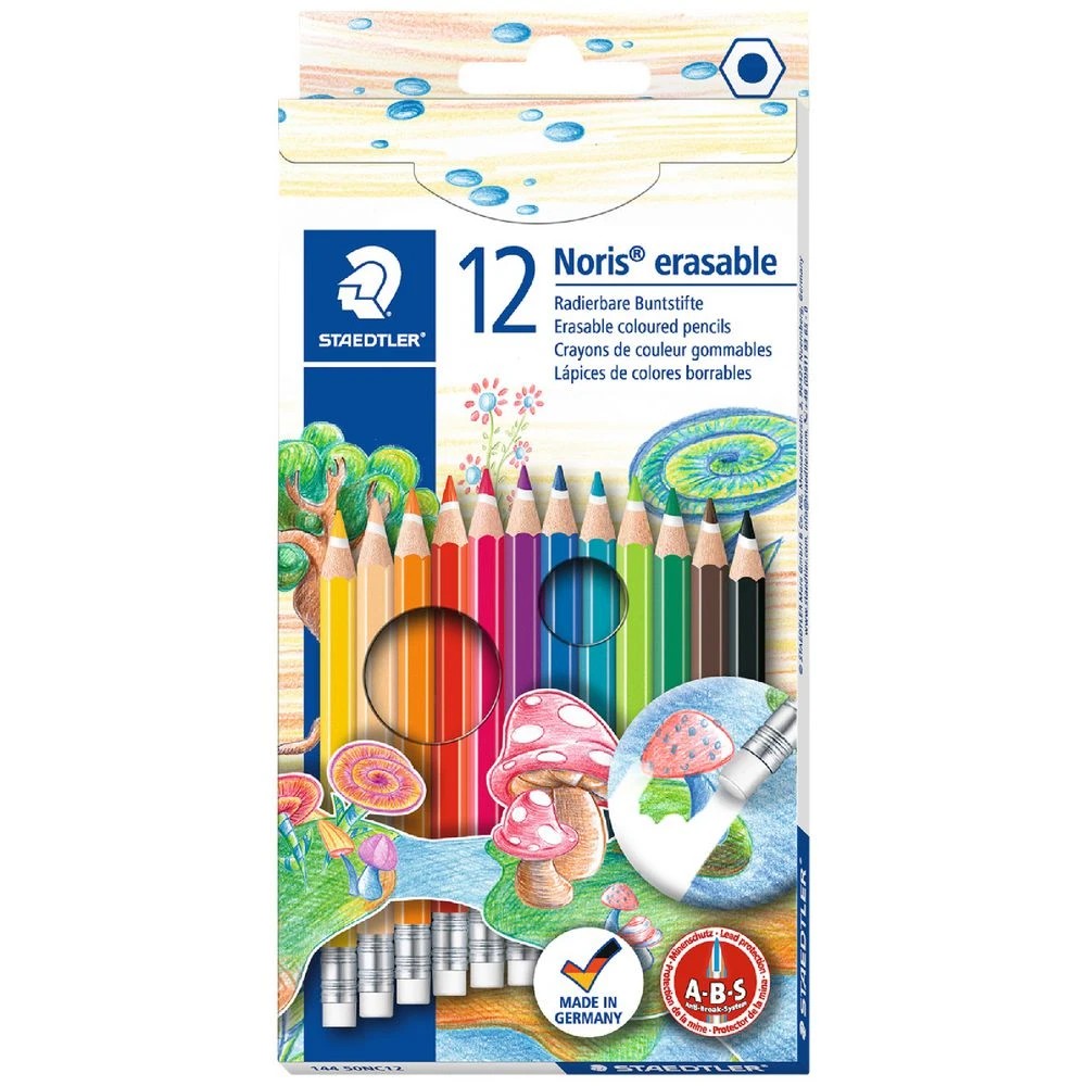 1 Staedtler Noris Erasable Coloured Pencils 12 Pack, 1 of 6