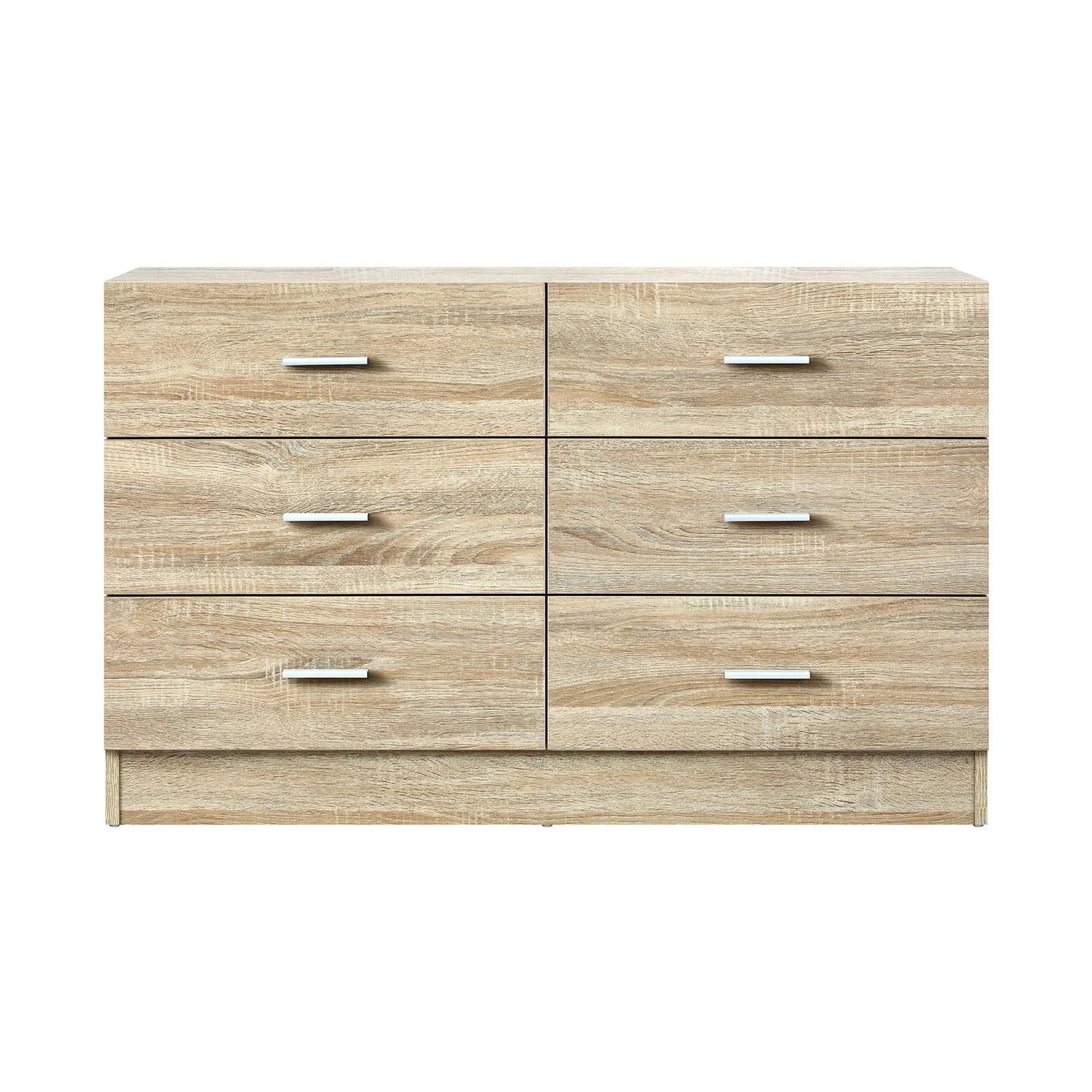 5 Oikiture 6 Chest of Drawers Dresser Table Lowboy Storage Cabinet - Natural, 5 of 8