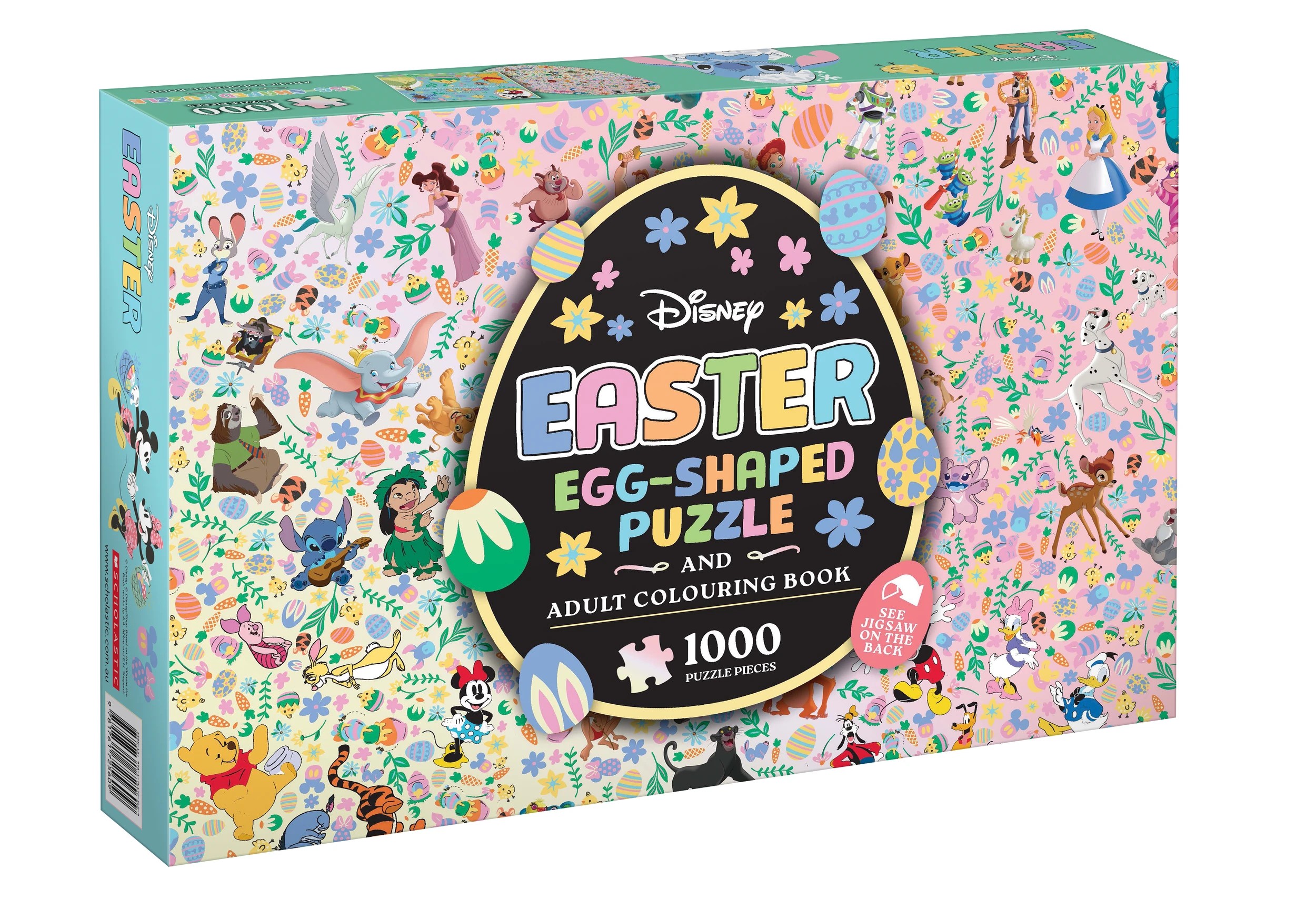 1 Disney: Easter Egg-Shaped Puzzle and Adult Colouring Book, 1 of 1