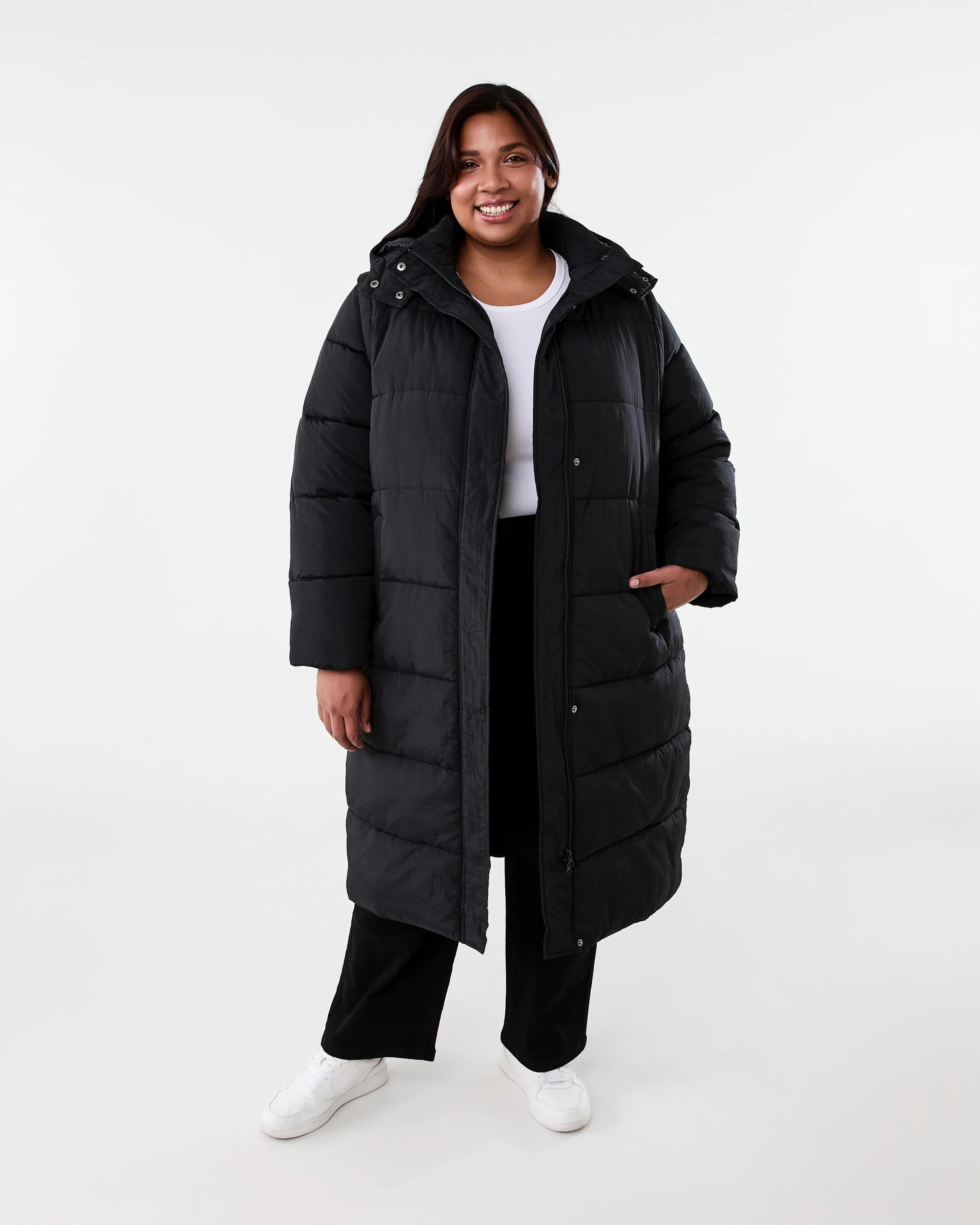 1 Curve Long Sleeve Hybrid Puffer Jacket Black, 1 of 7