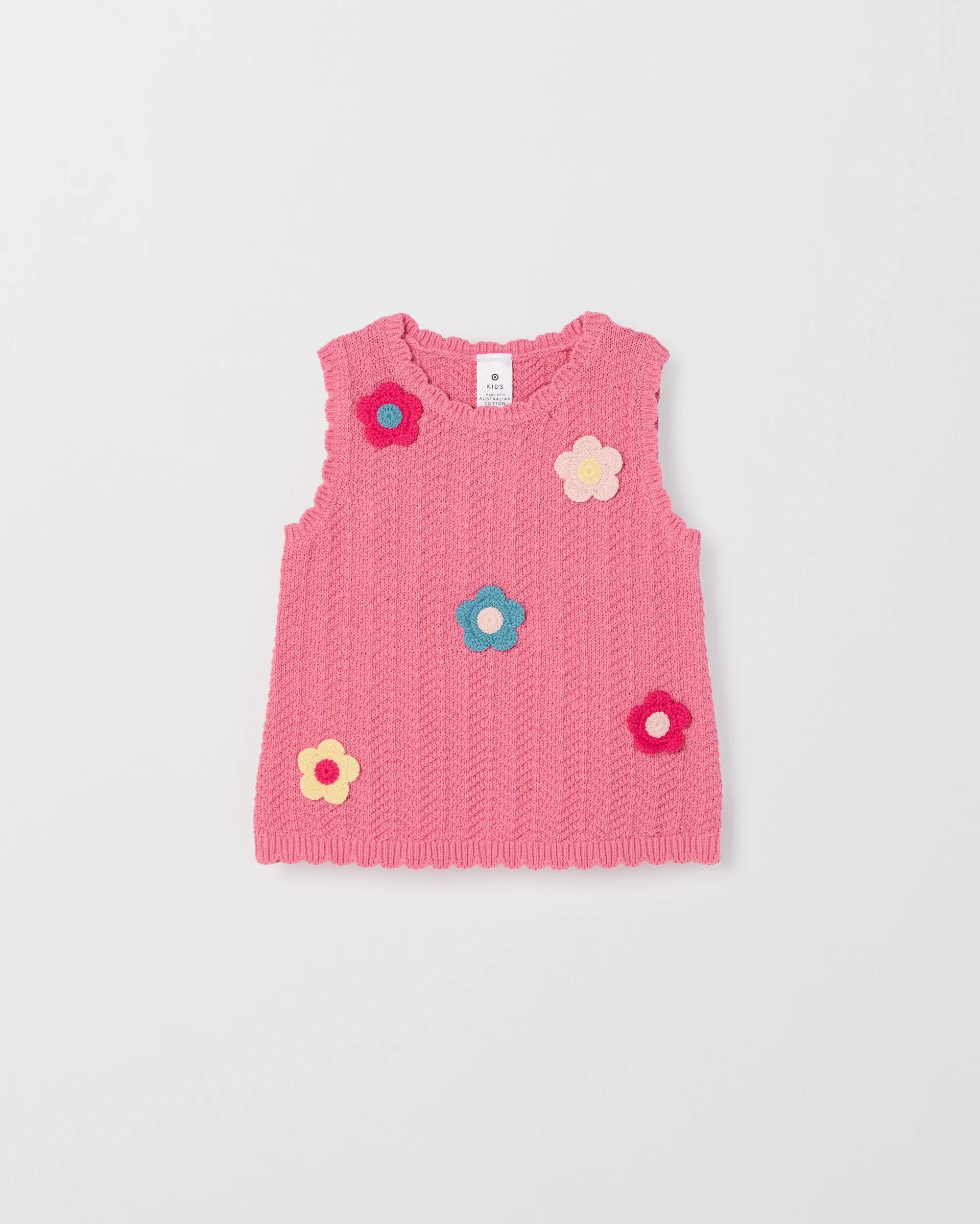 5 Target Kids Australian Cotton Crochet Tank Top PINK, 5 of 6
