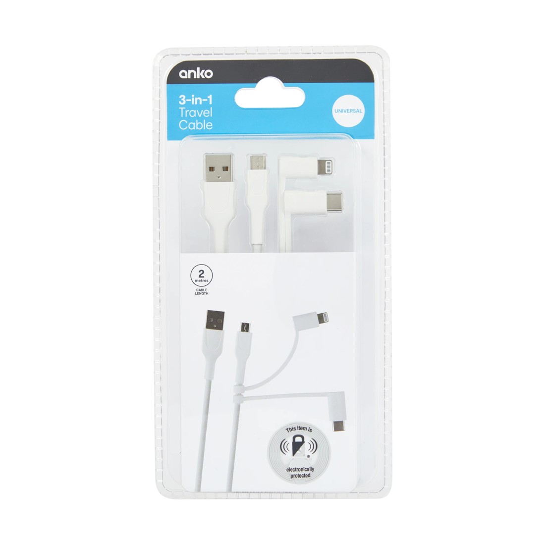 8 3-in-1 Travel Cable - White, 8 of 8