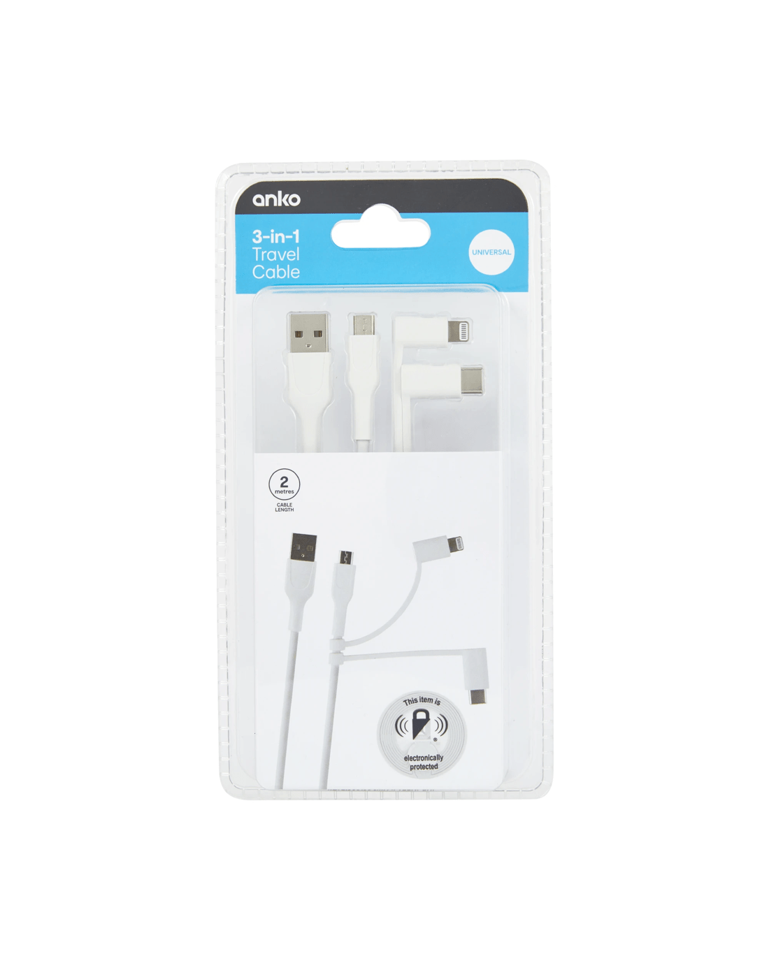 8 3-in-1 Travel Cable - White, 8 of 8