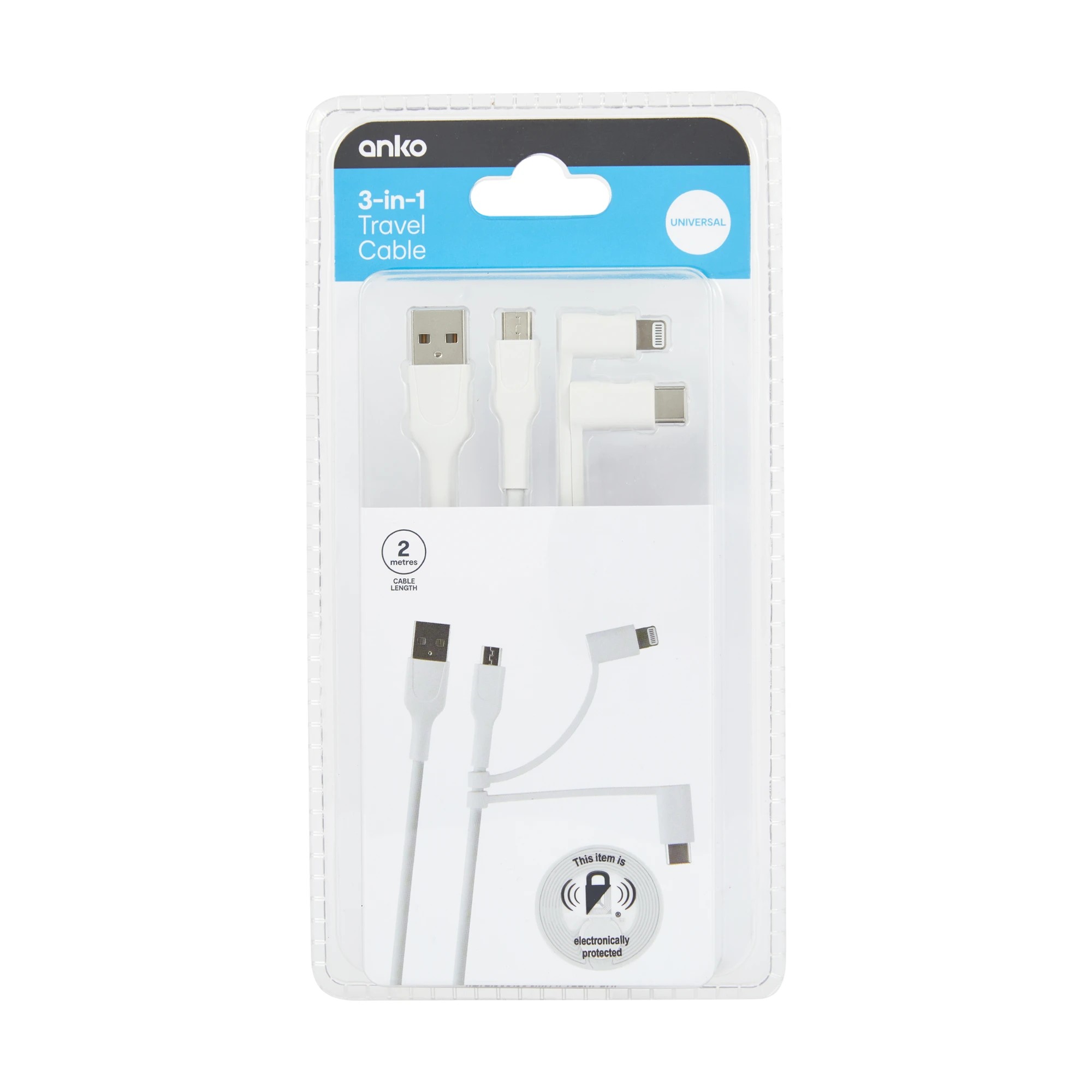 8 3-in-1 Travel Cable - White, 8 of 8